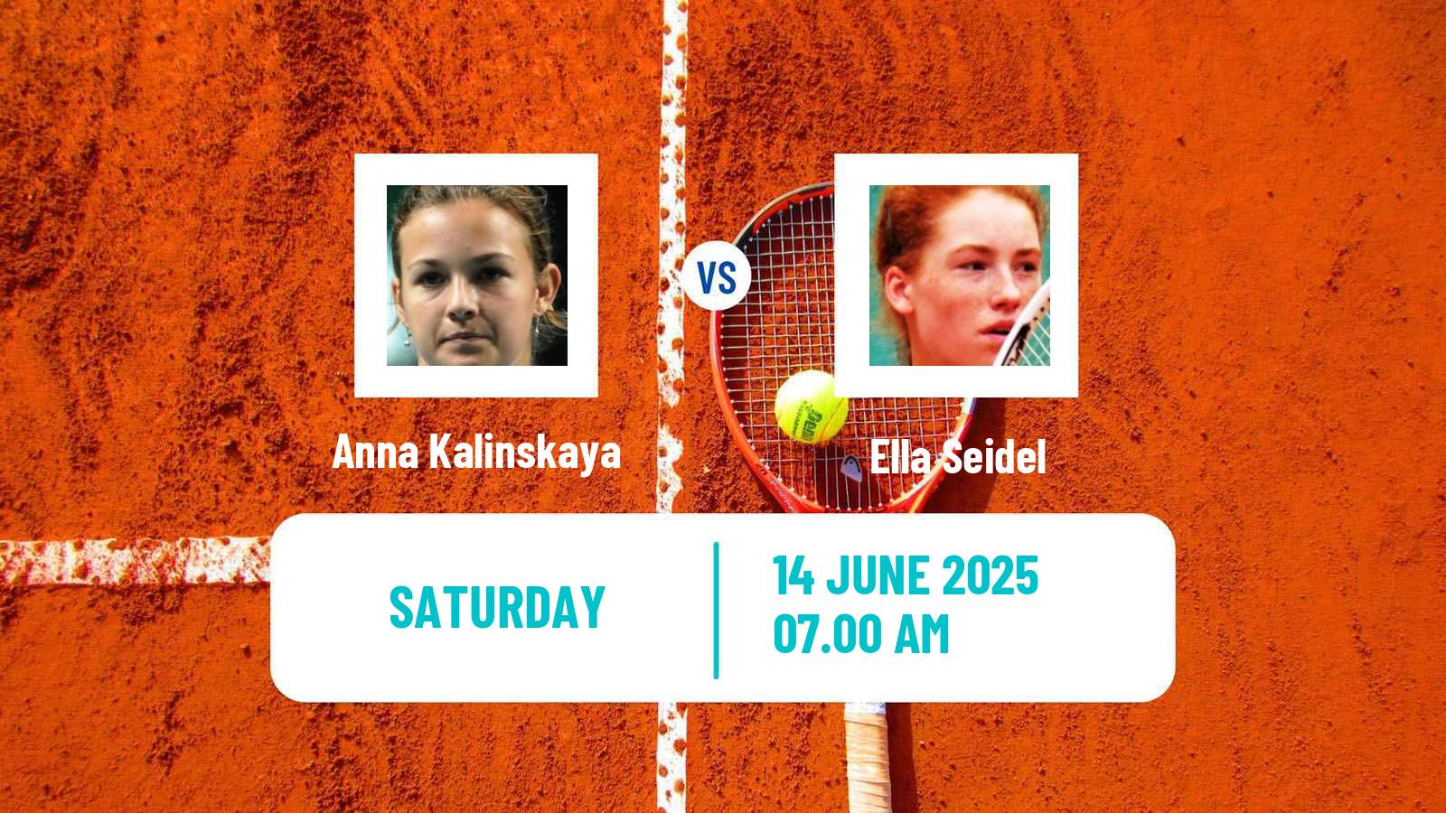 Tennis WTA Berlin Anna Kalinskaya - Ella Seidel
