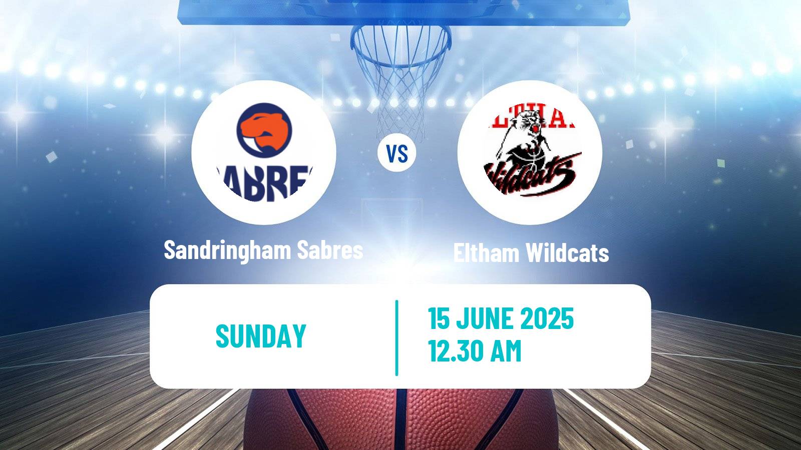 Basketball Australian NBL1 South Sandringham Sabres - Eltham Wildcats