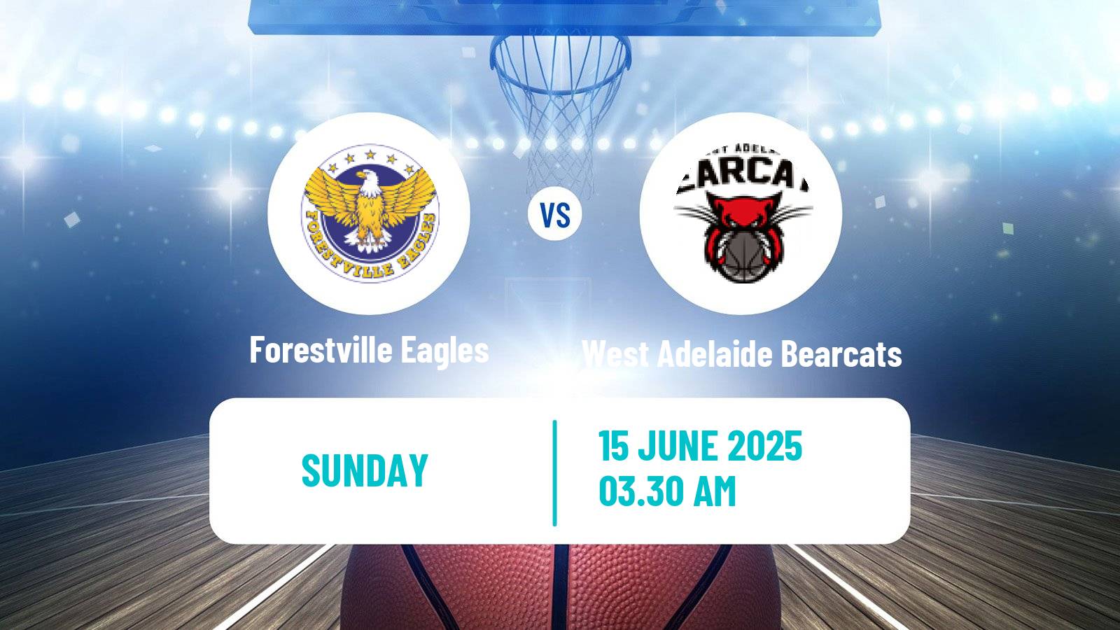 Basketball Australian NBL1 Central Forestville Eagles - West Adelaide Bearcats