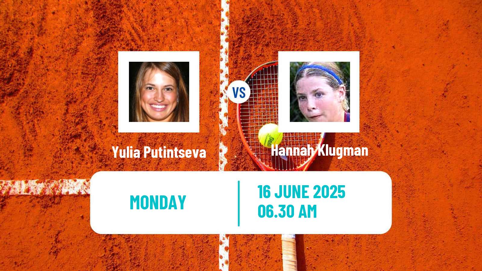 Tennis WTA Nottingham Yulia Putintseva - Hannah Klugman