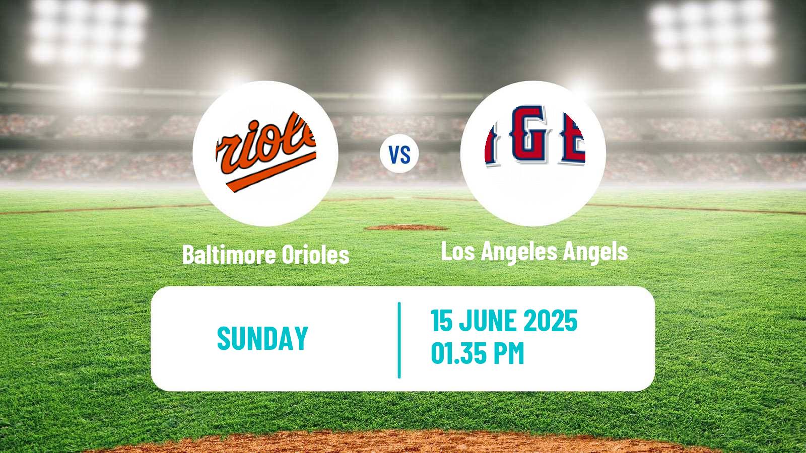 Baseball MLB Baltimore Orioles - Los Angeles Angels