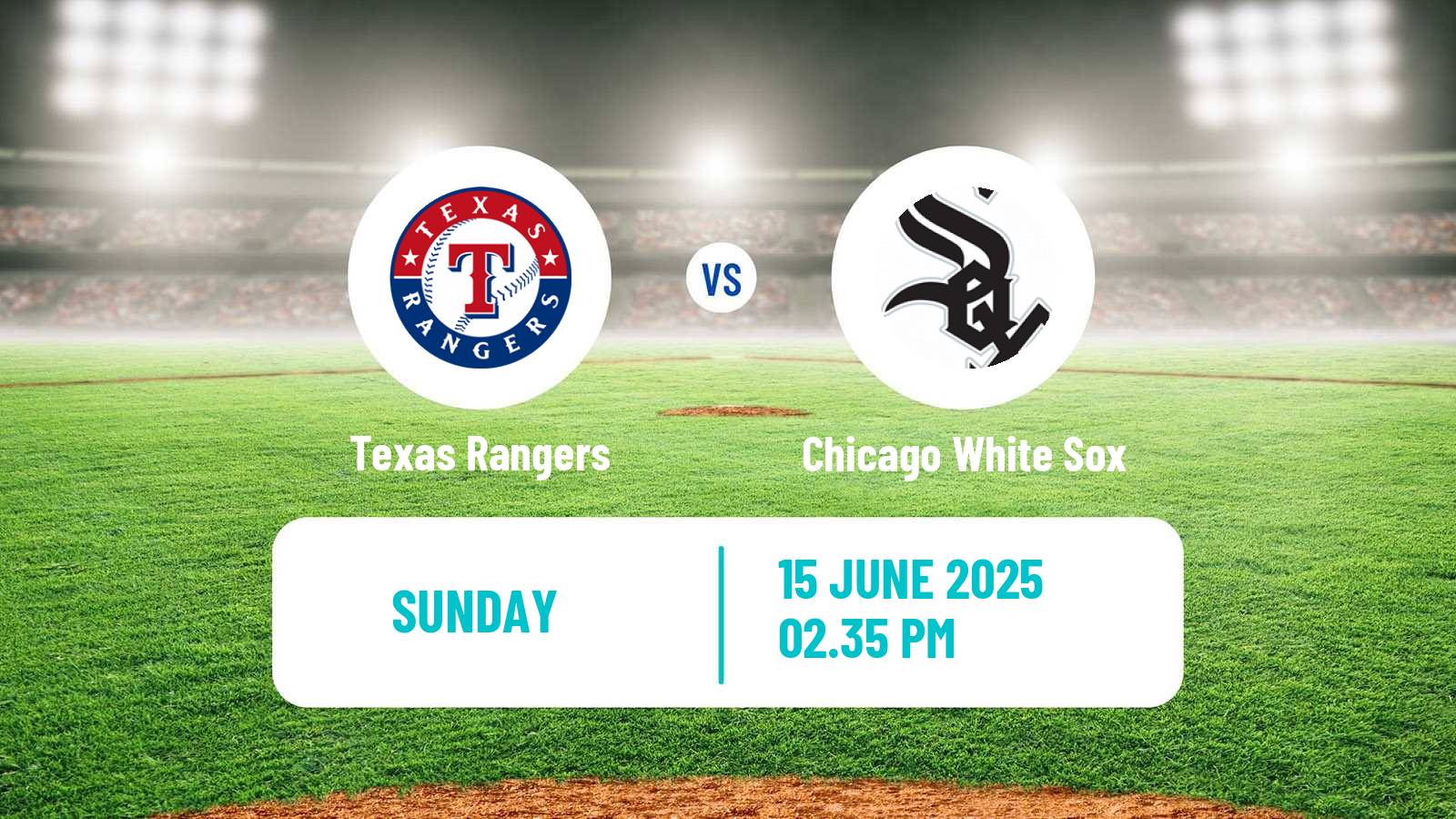 Baseball MLB Texas Rangers - Chicago White Sox