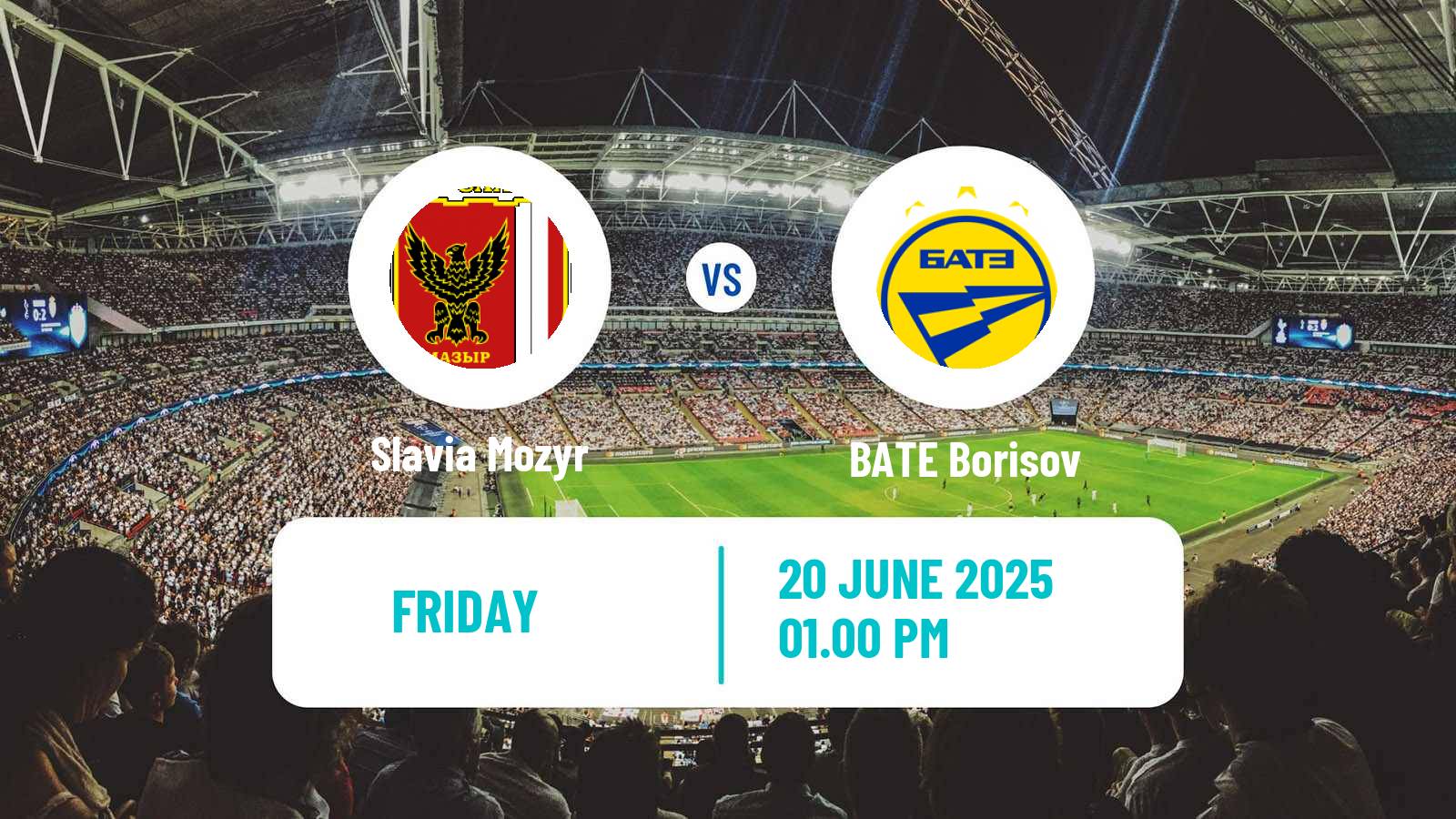 Soccer Belarusian Vysshaya Liga Slavia Mozyr - BATE Borisov