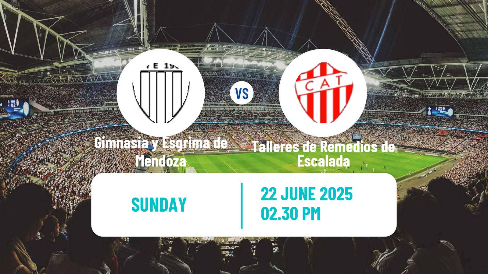Soccer Argentinian Primera Nacional Gimnasia y Esgrima de Mendoza - Talleres de Remedios de Escalada