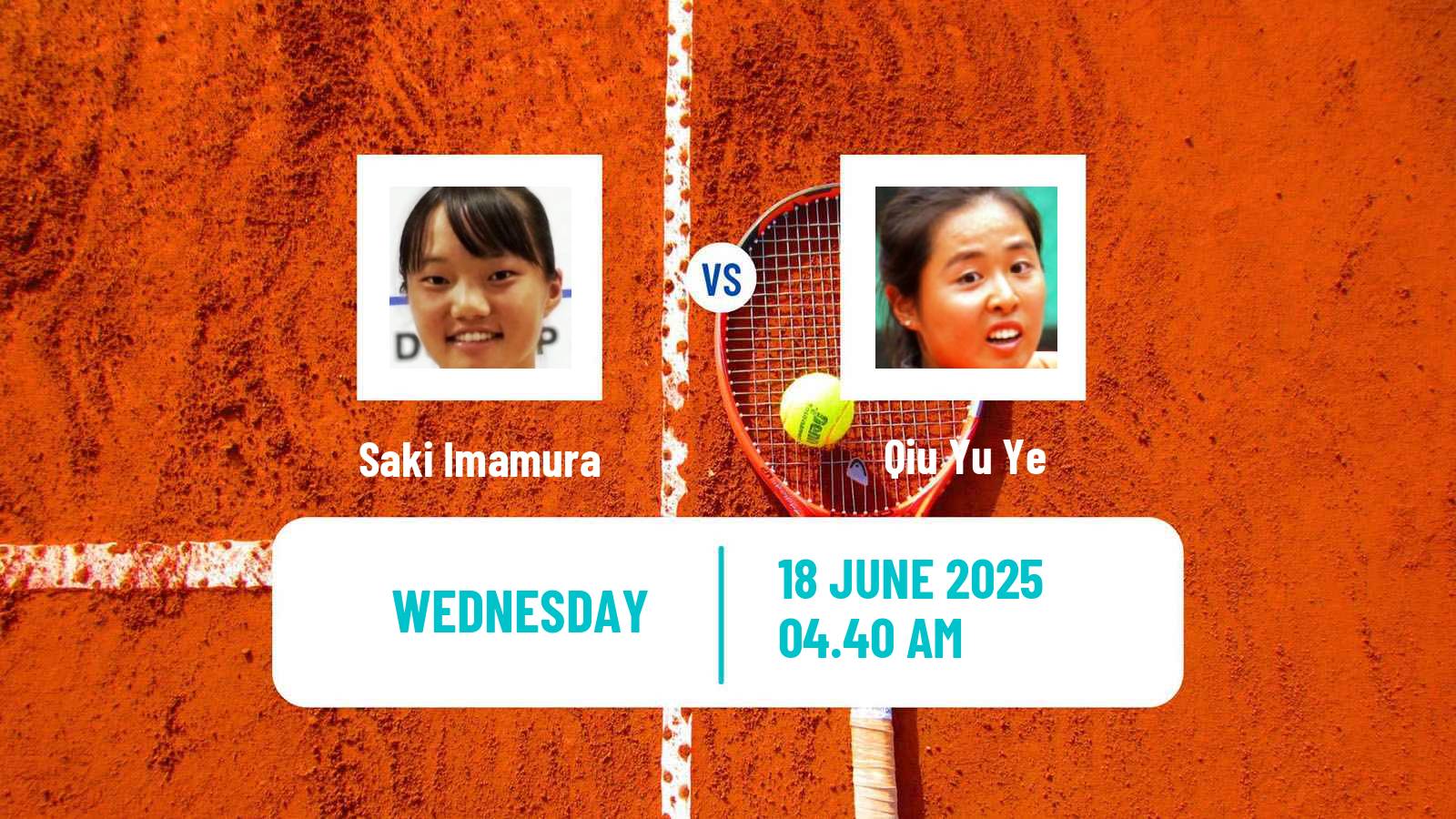 Tennis ITF W50 Taizhou Women Saki Imamura - Qiu Yu Ye