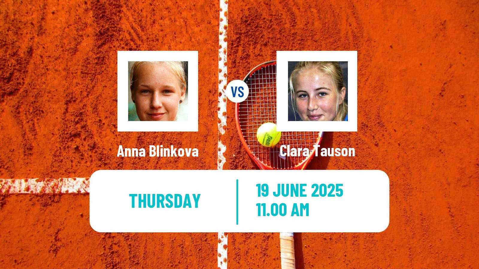 Tennis WTA Nottingham Anna Blinkova - Clara Tauson