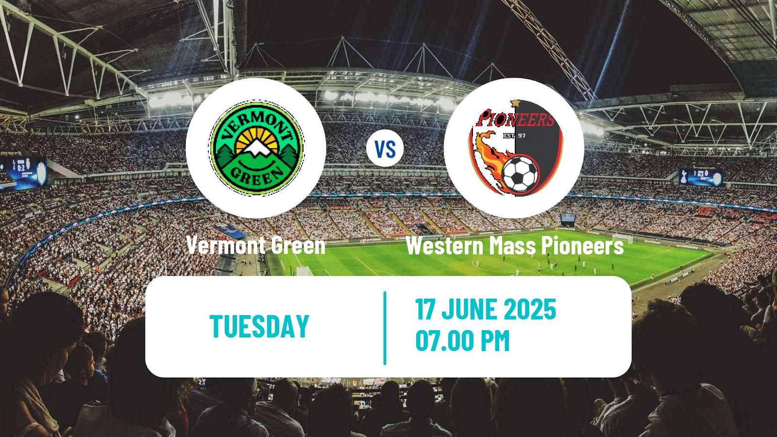 Soccer USL League Two Vermont Green - Western Mass Pioneers