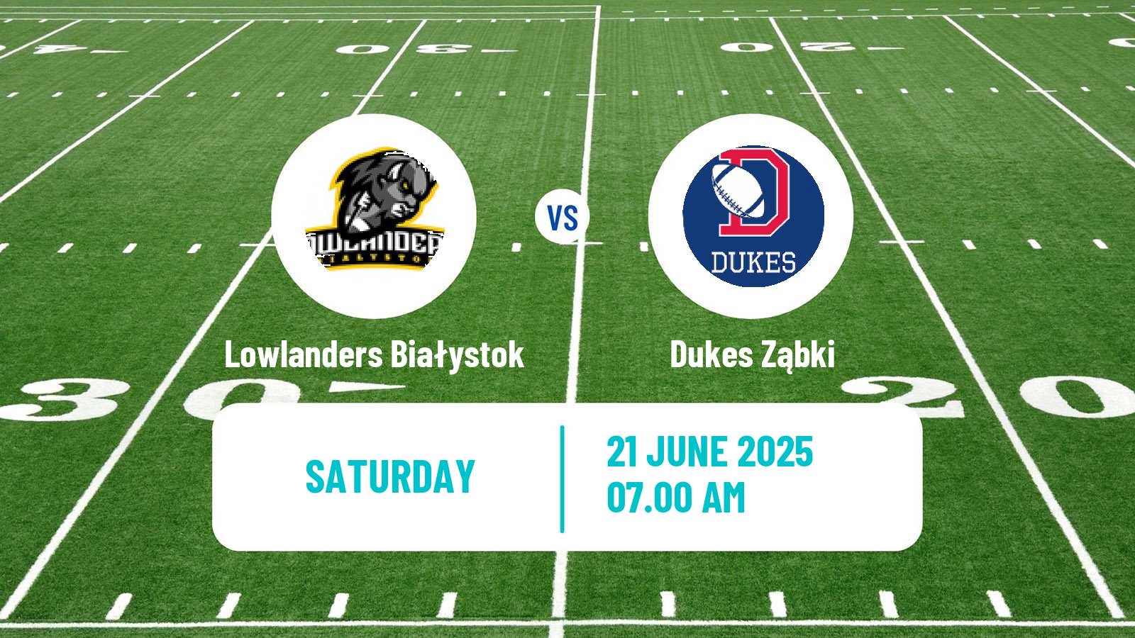 American football Polish PFL 1 Lowlanders Białystok - Dukes Ząbki
