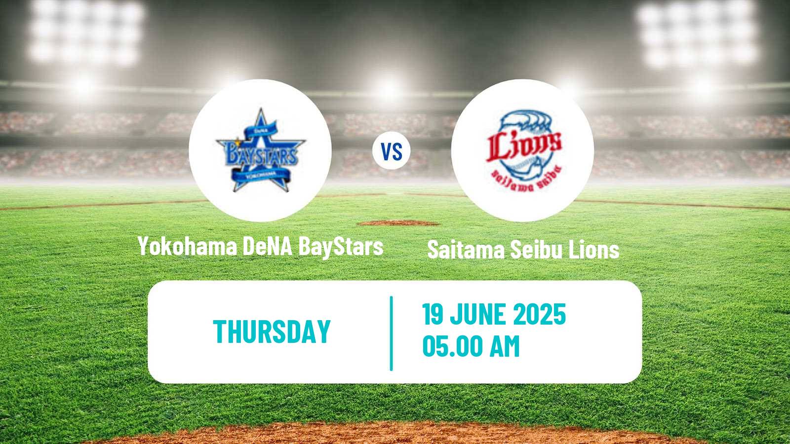 Baseball NPB Yokohama DeNA BayStars - Saitama Seibu Lions