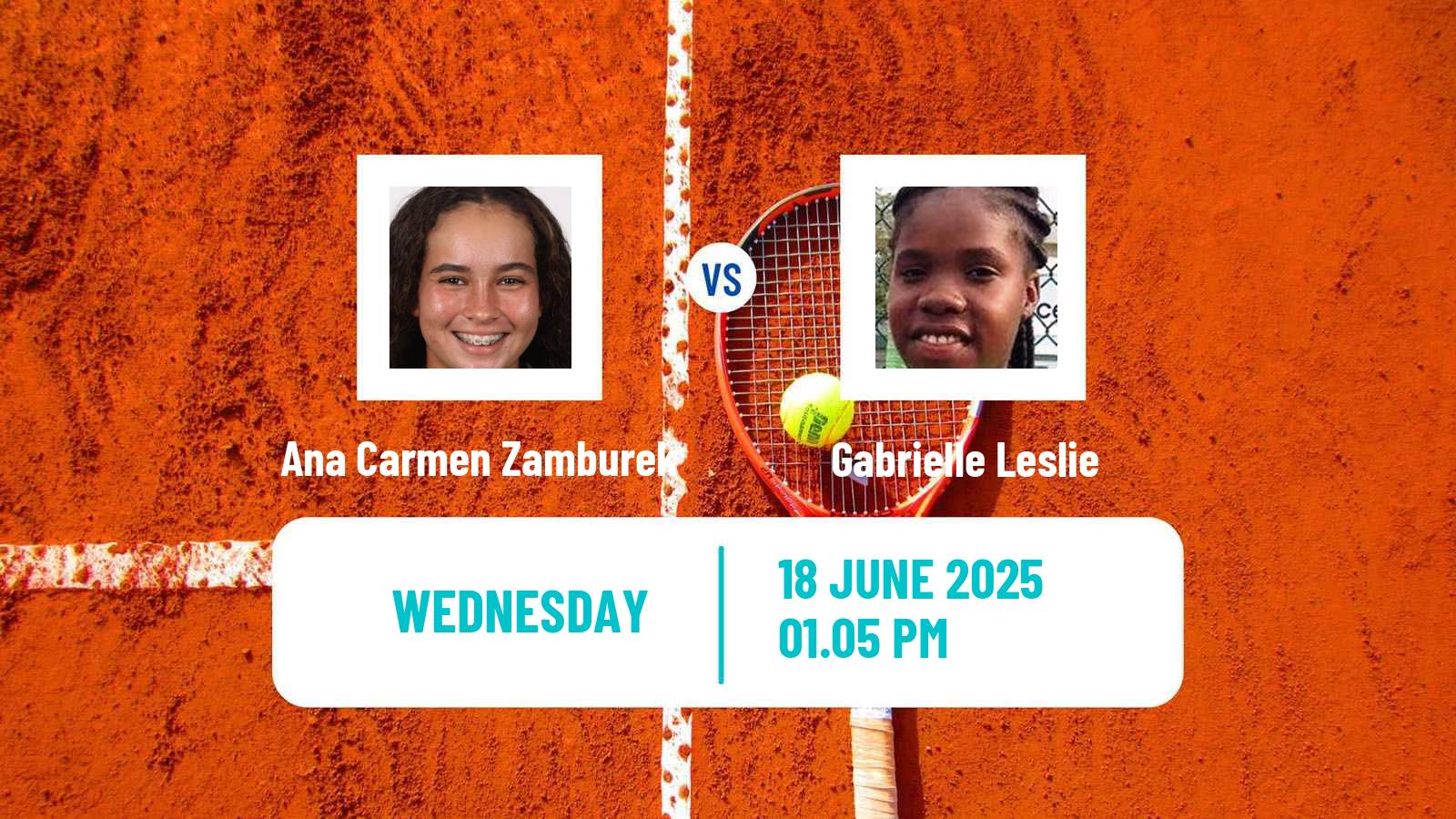Tennis WTA Billie Jean King Cup Group II Ana Carmen Zamburek - Gabrielle Leslie