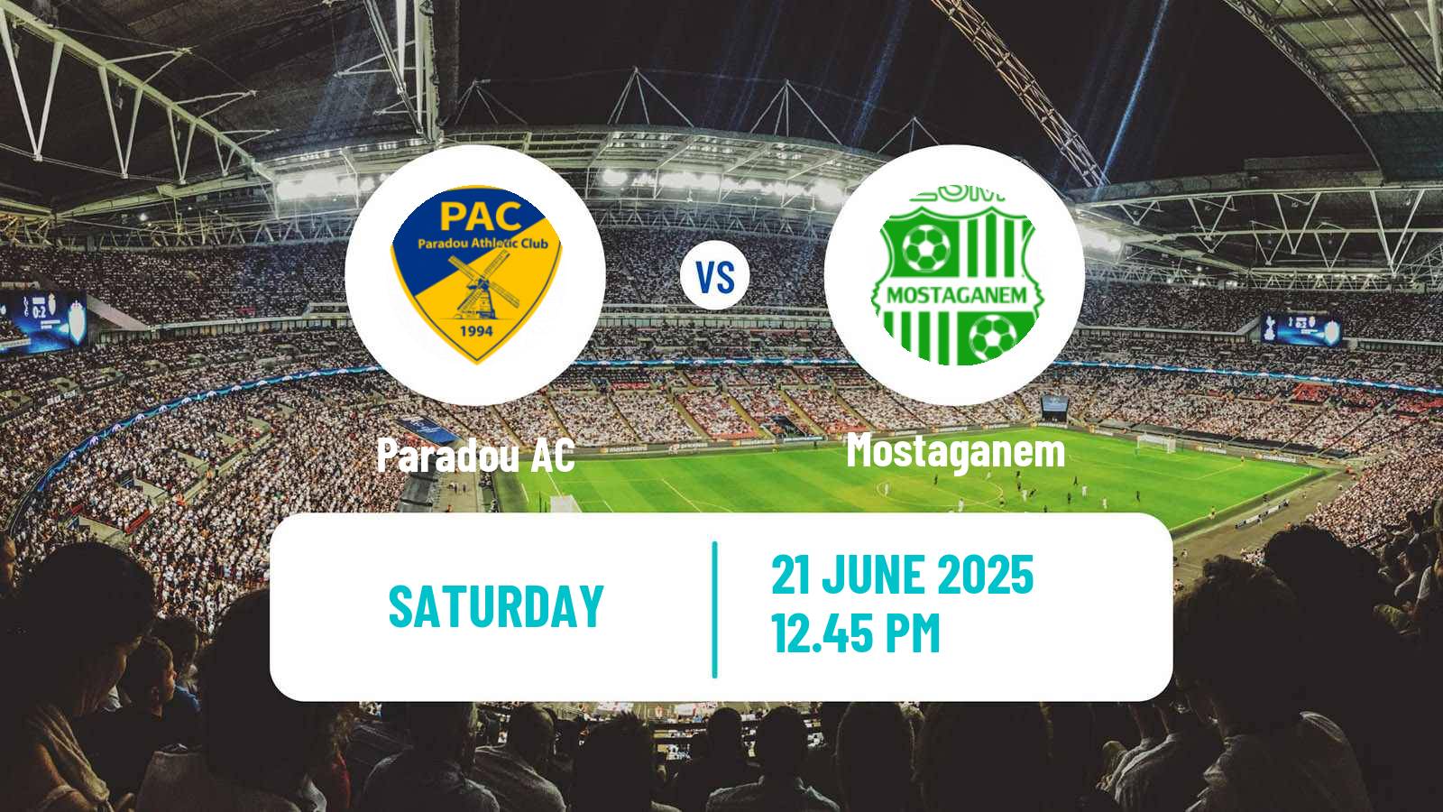Soccer Algerian Ligue 1 Paradou - Mostaganem
