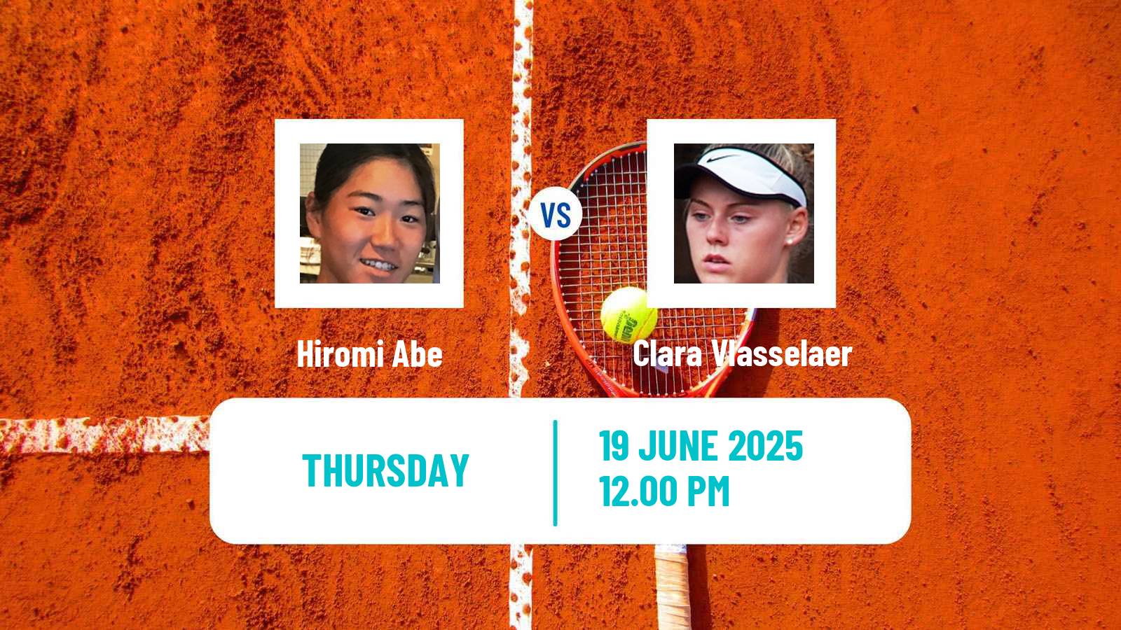 Tennis ITF W35 H Tauste Women Hiromi Abe - Clara Vlasselaer