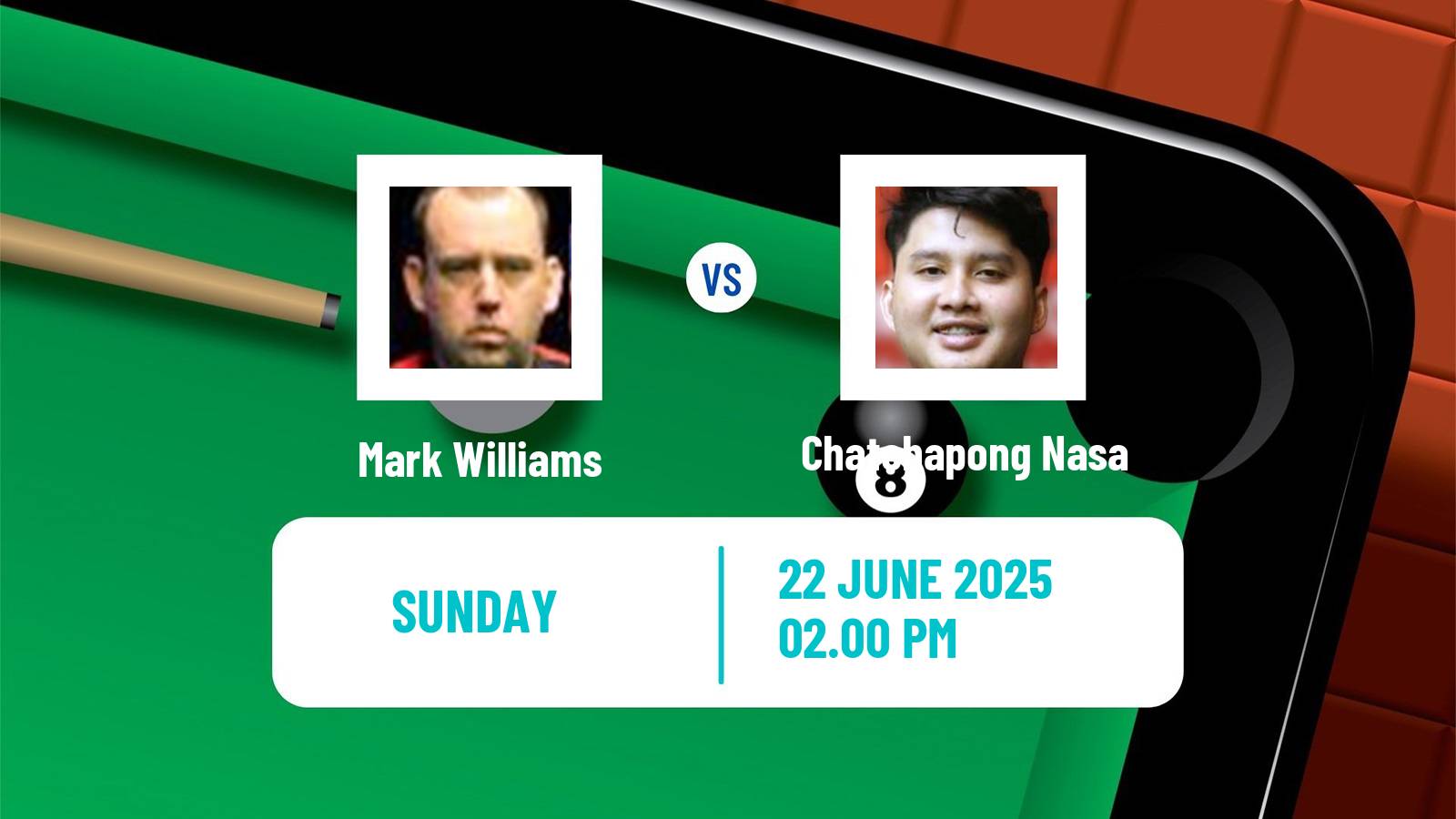 Snooker Wuhan Open Mark Williams - Chatchapong Nasa