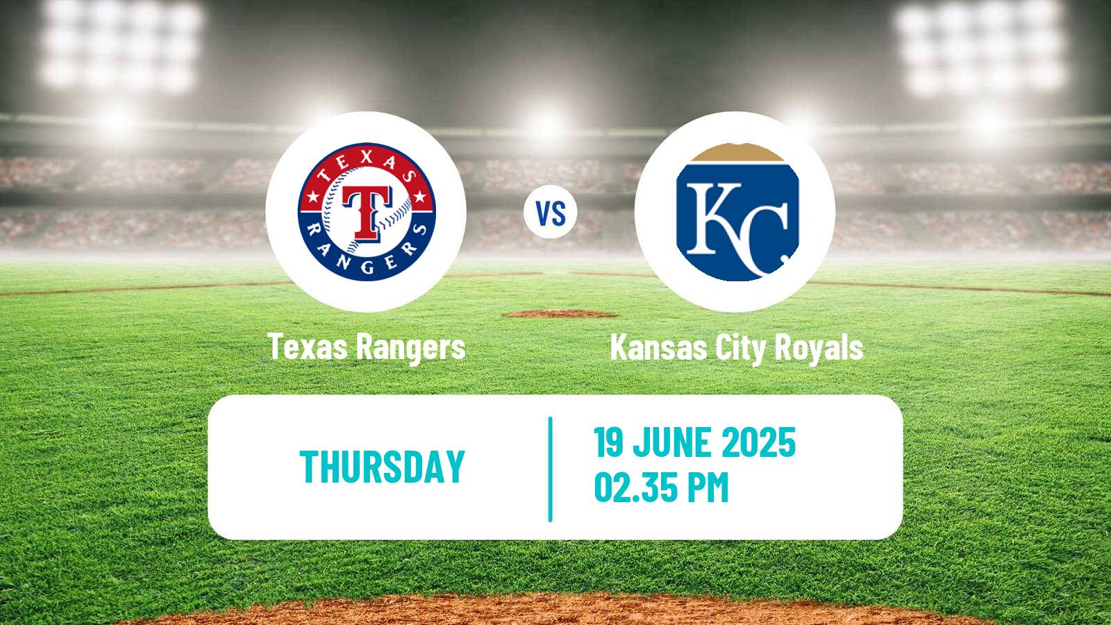Baseball MLB Texas Rangers - Kansas City Royals