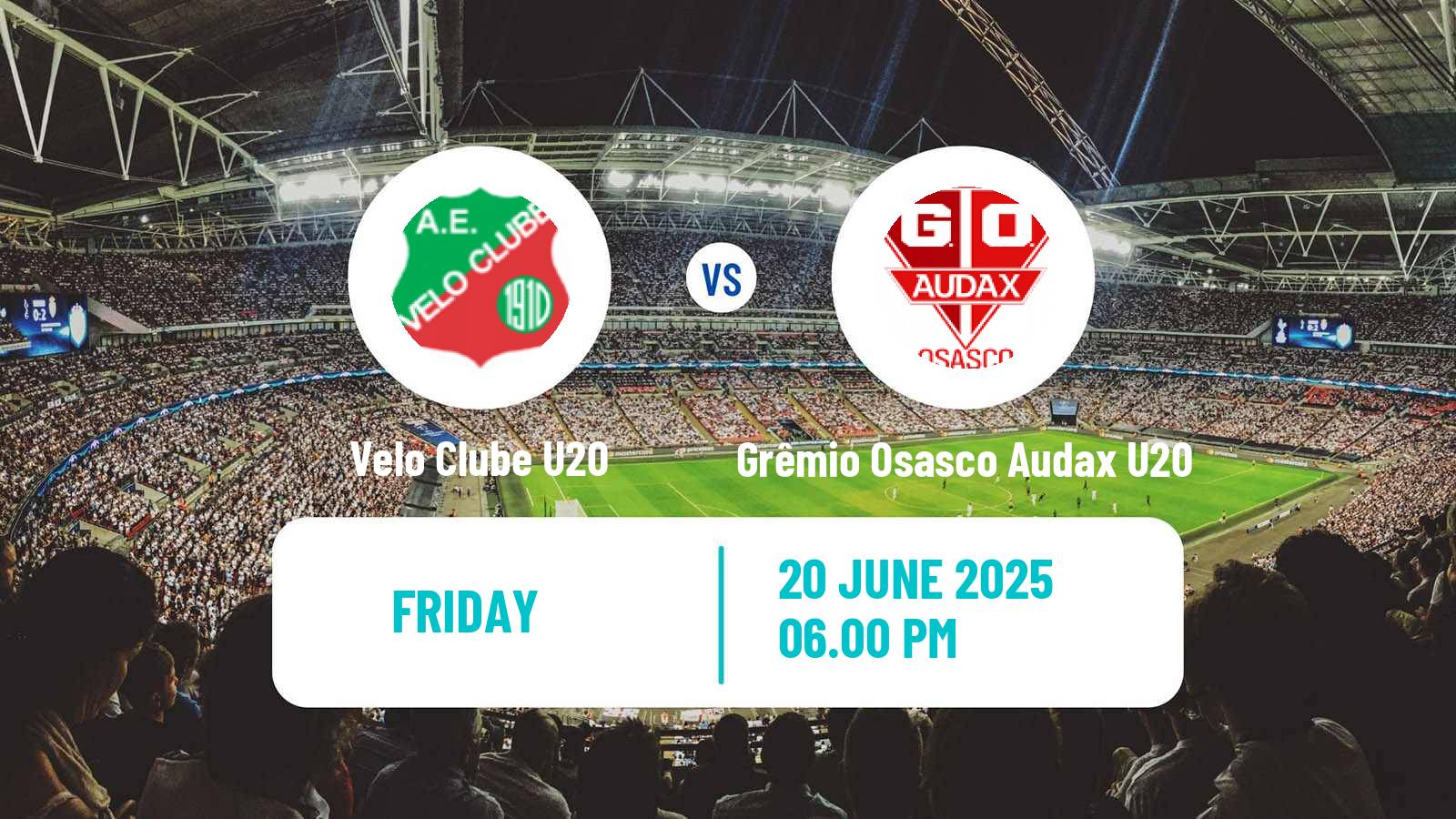 Soccer Brazilian Paulista U20 Velo Clube U20 - Grêmio Osasco Audax U20