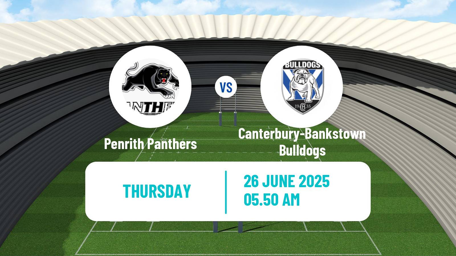 Rugby league Australian NRL Penrith Panthers - Canterbury-Bankstown Bulldogs