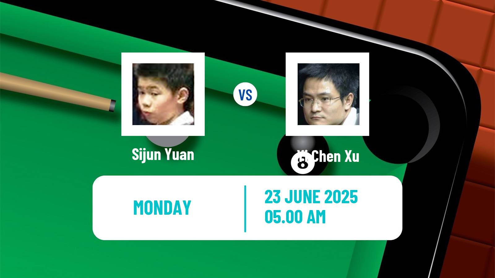 Snooker Wuhan Open Sijun Yuan - Yi Chen Xu
