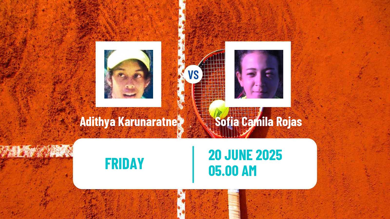 Tennis ITF W15 Monastir 24 Women Adithya Karunaratne - Sofia Camila Rojas