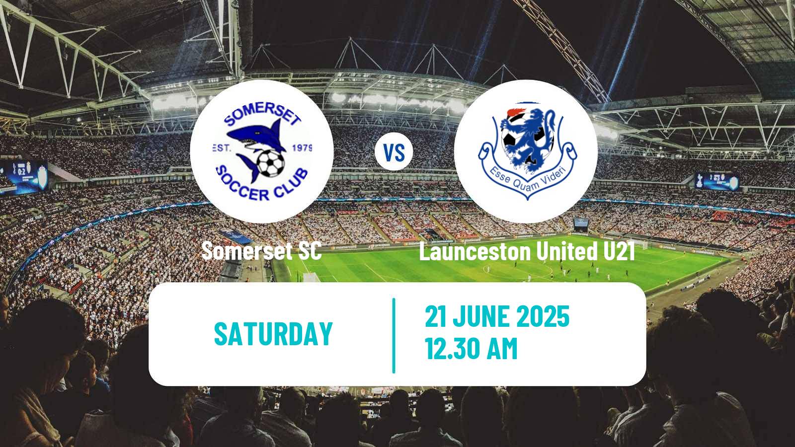 Soccer Australian Tasmania Northern Championship Somerset - Launceston United U21