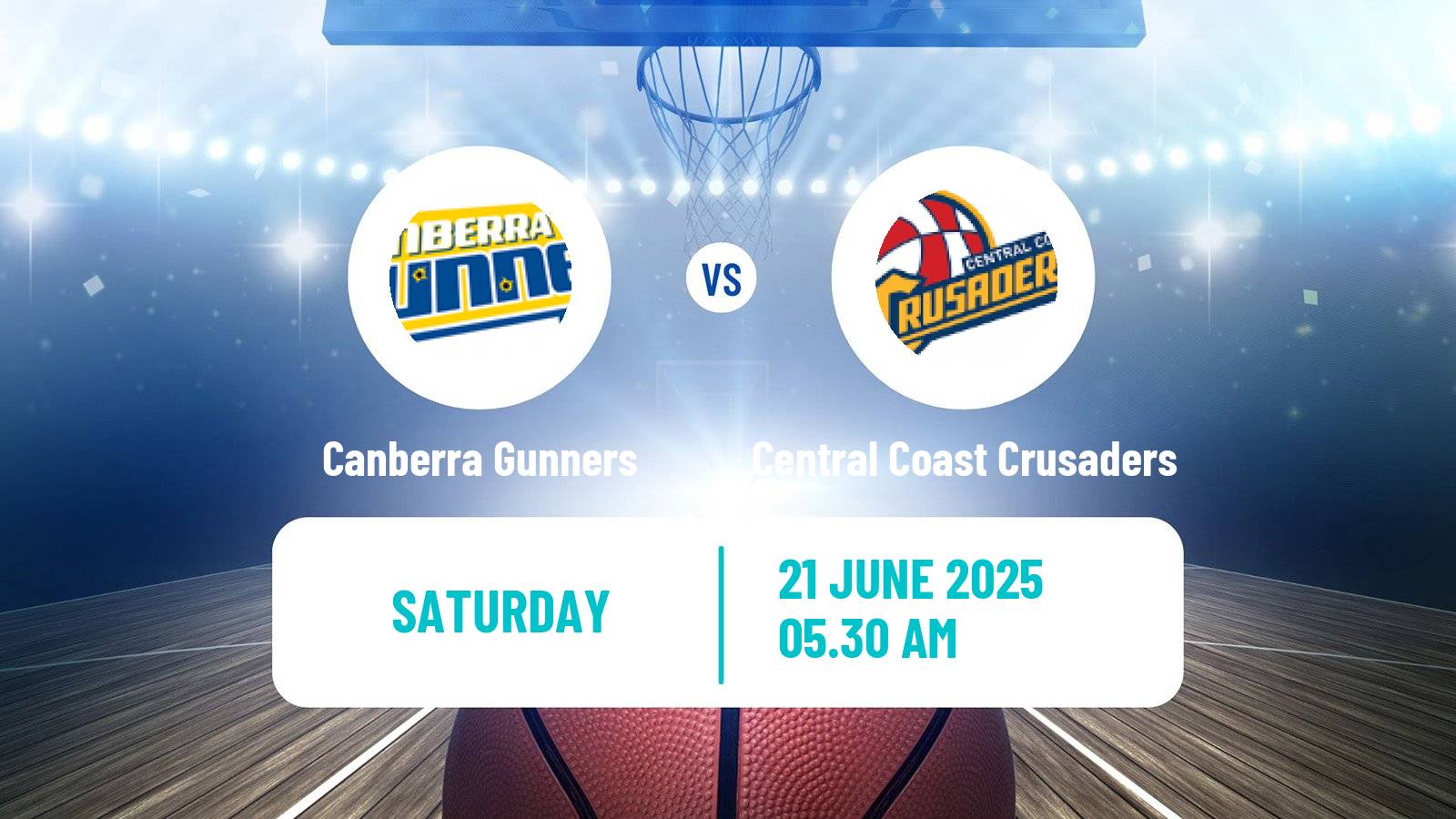 Basketball Australian NBL1 East Canberra Gunners - Central Coast Crusaders