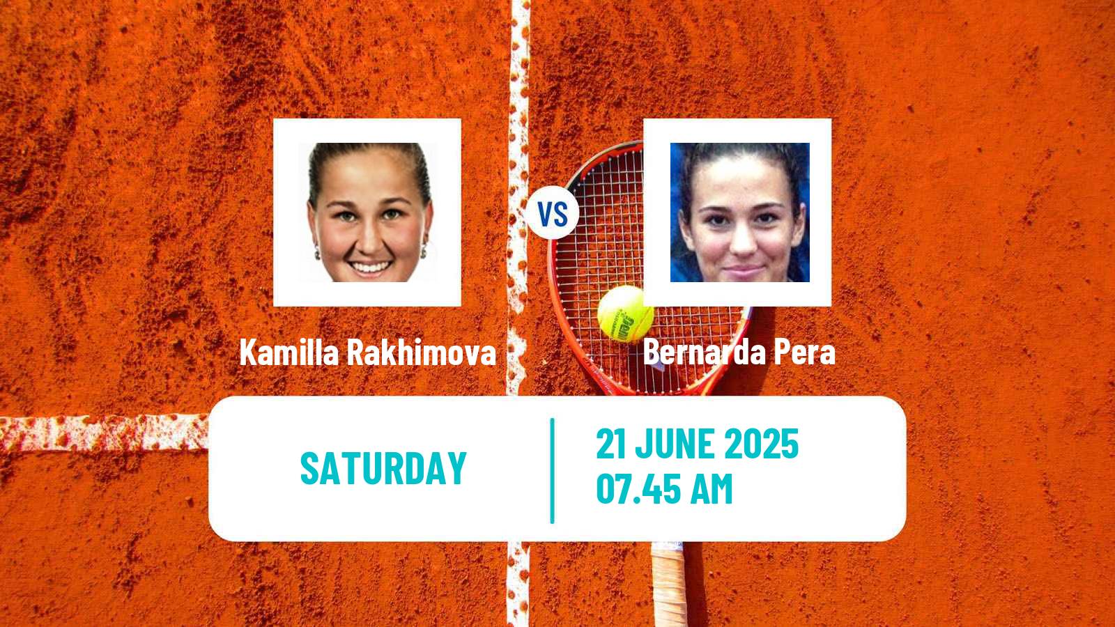 Tennis WTA Eastbourne Kamilla Rakhimova - Bernarda Pera