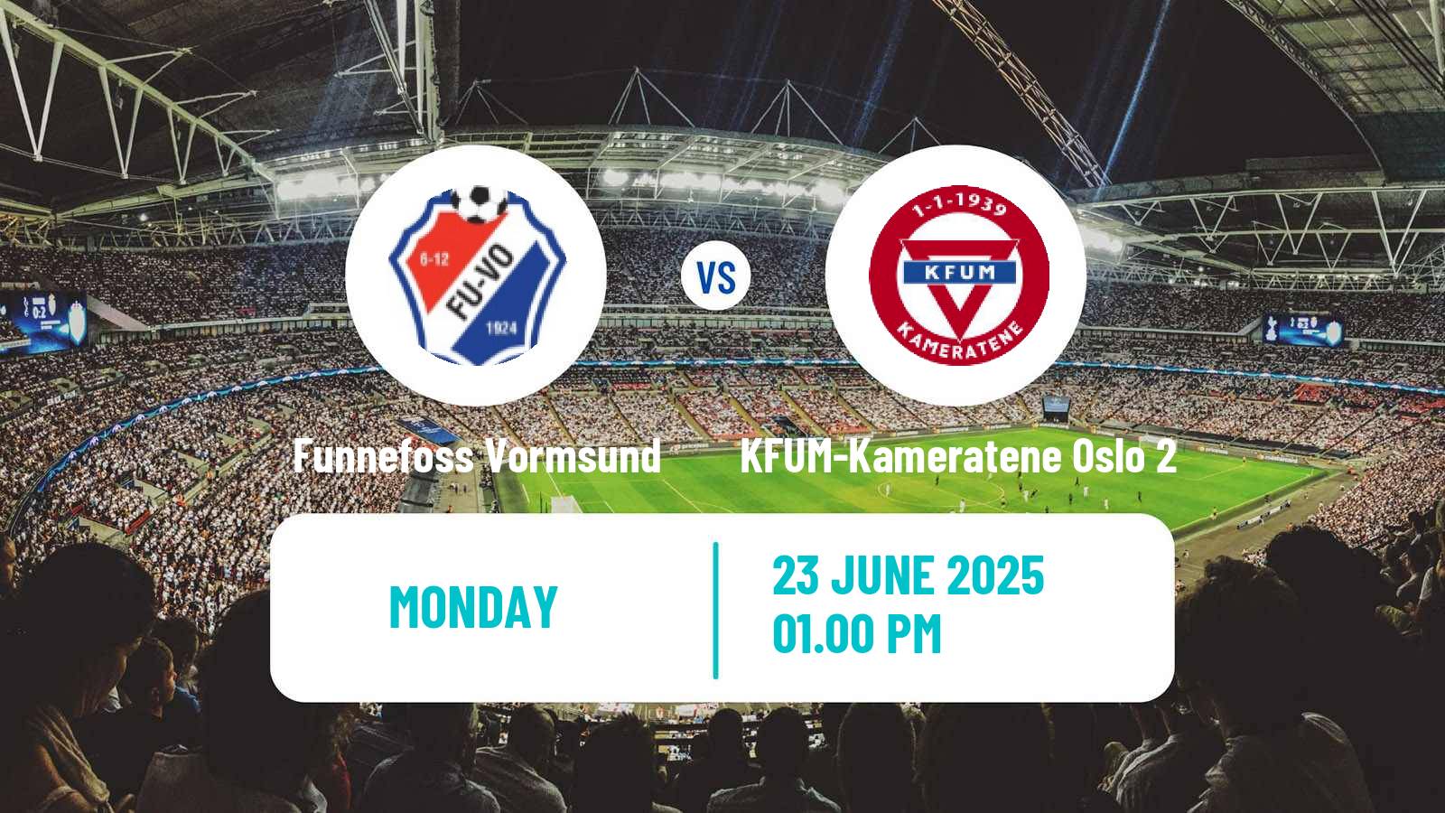 Soccer Norwegian Division 3 - Group 1 Funnefoss Vormsund - KFUM-Kameratene Oslo 2