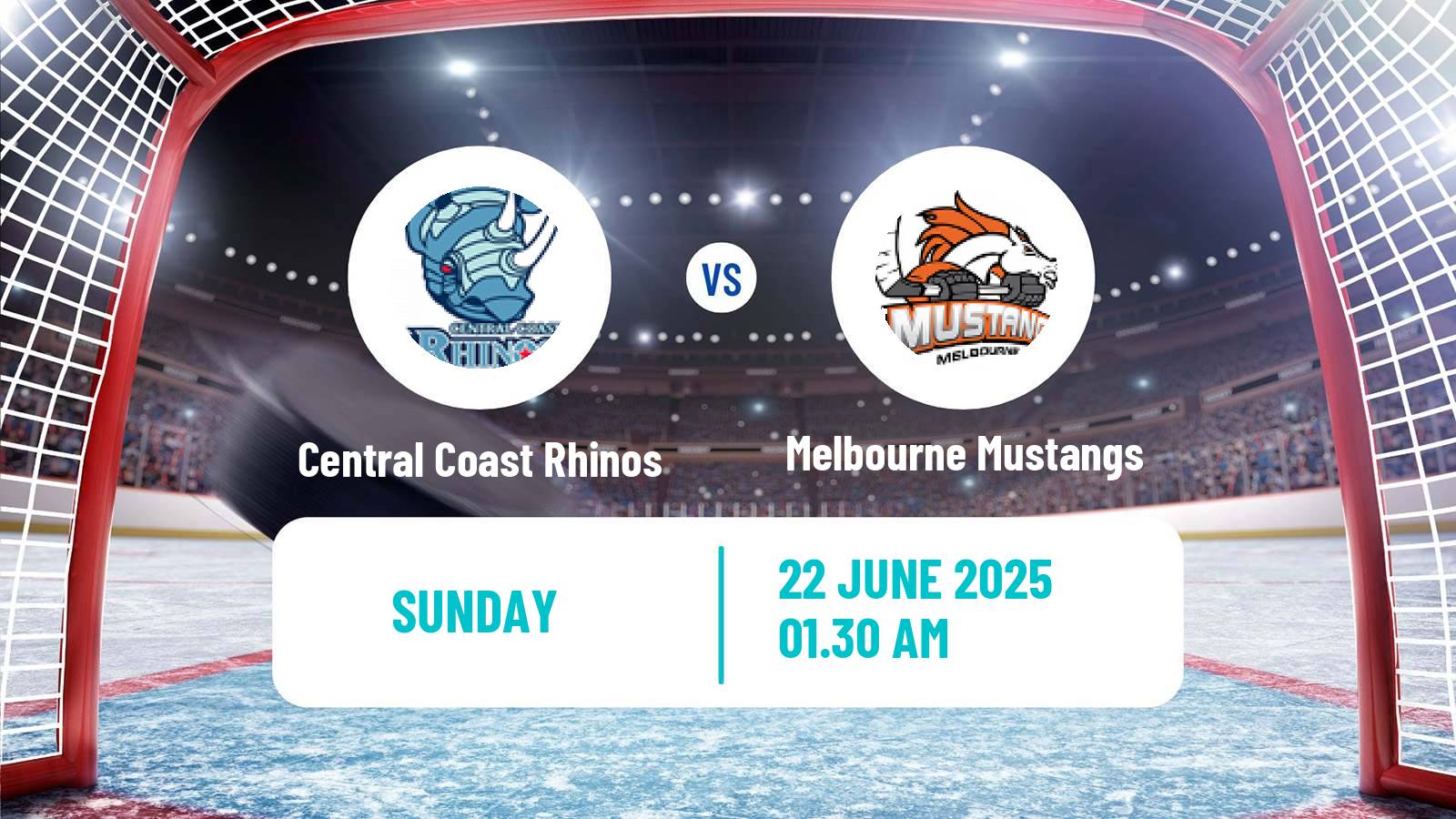 Hockey Australian Ice Hockey League Central Coast Rhinos - Melbourne Mustangs