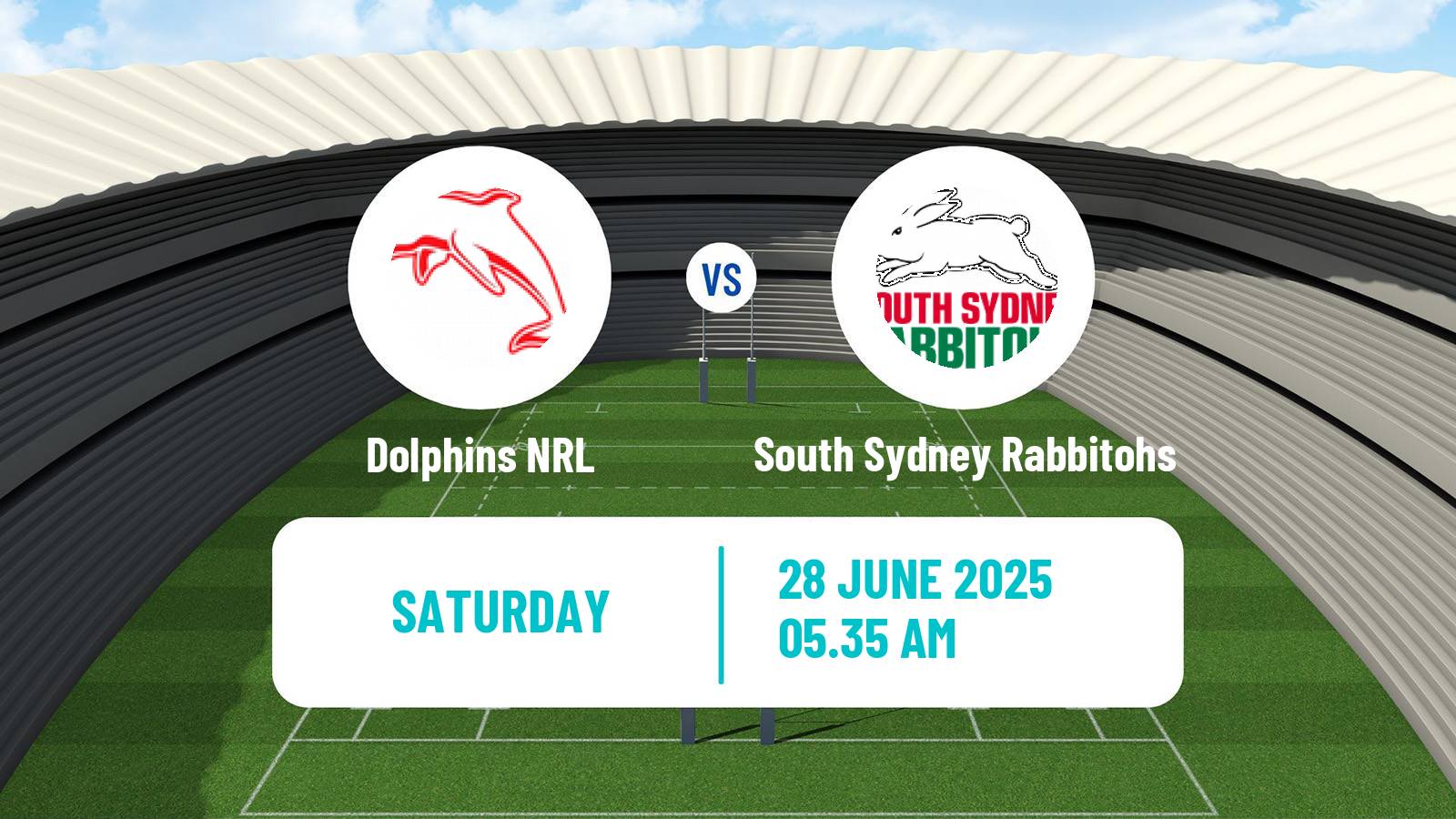 Rugby league Australian NRL Dolphins - South Sydney Rabbitohs