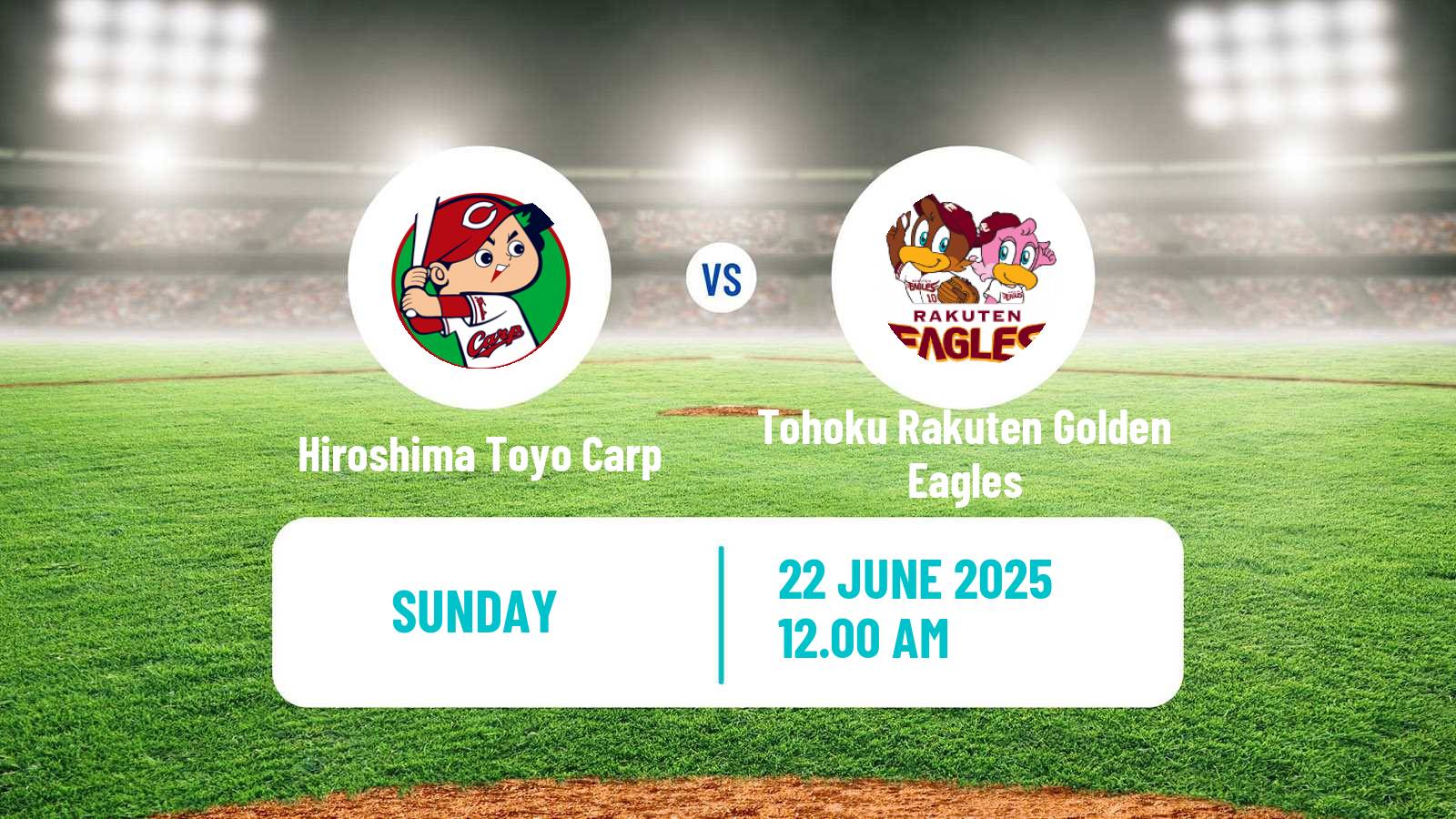 Baseball NPB Hiroshima Toyo Carp - Tohoku Rakuten Golden Eagles