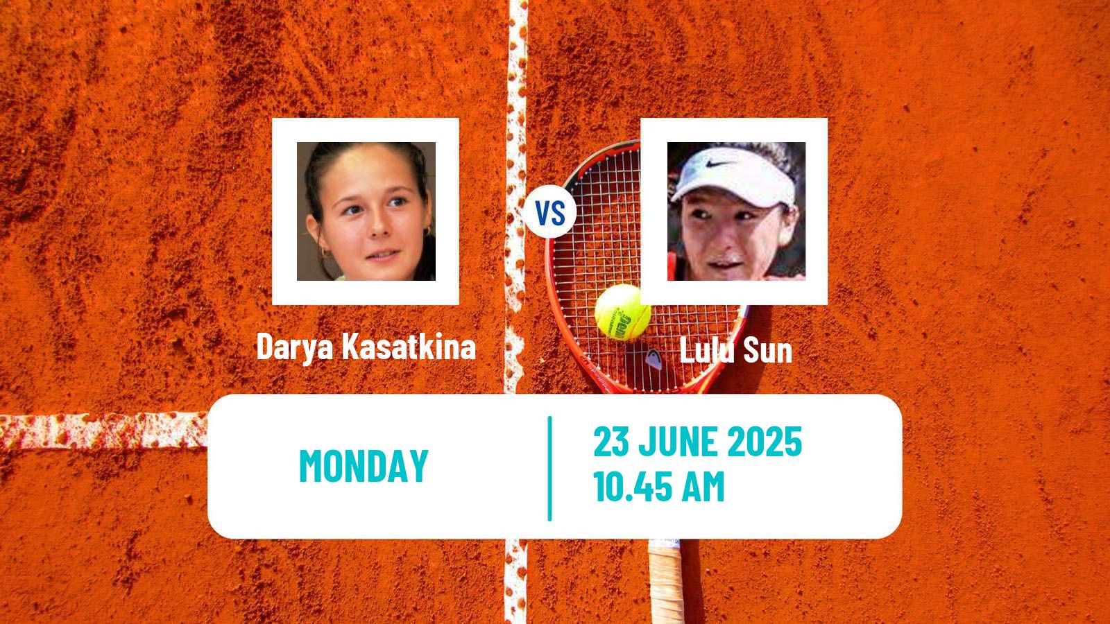 Tennis WTA Eastbourne Darya Kasatkina - Lulu Sun