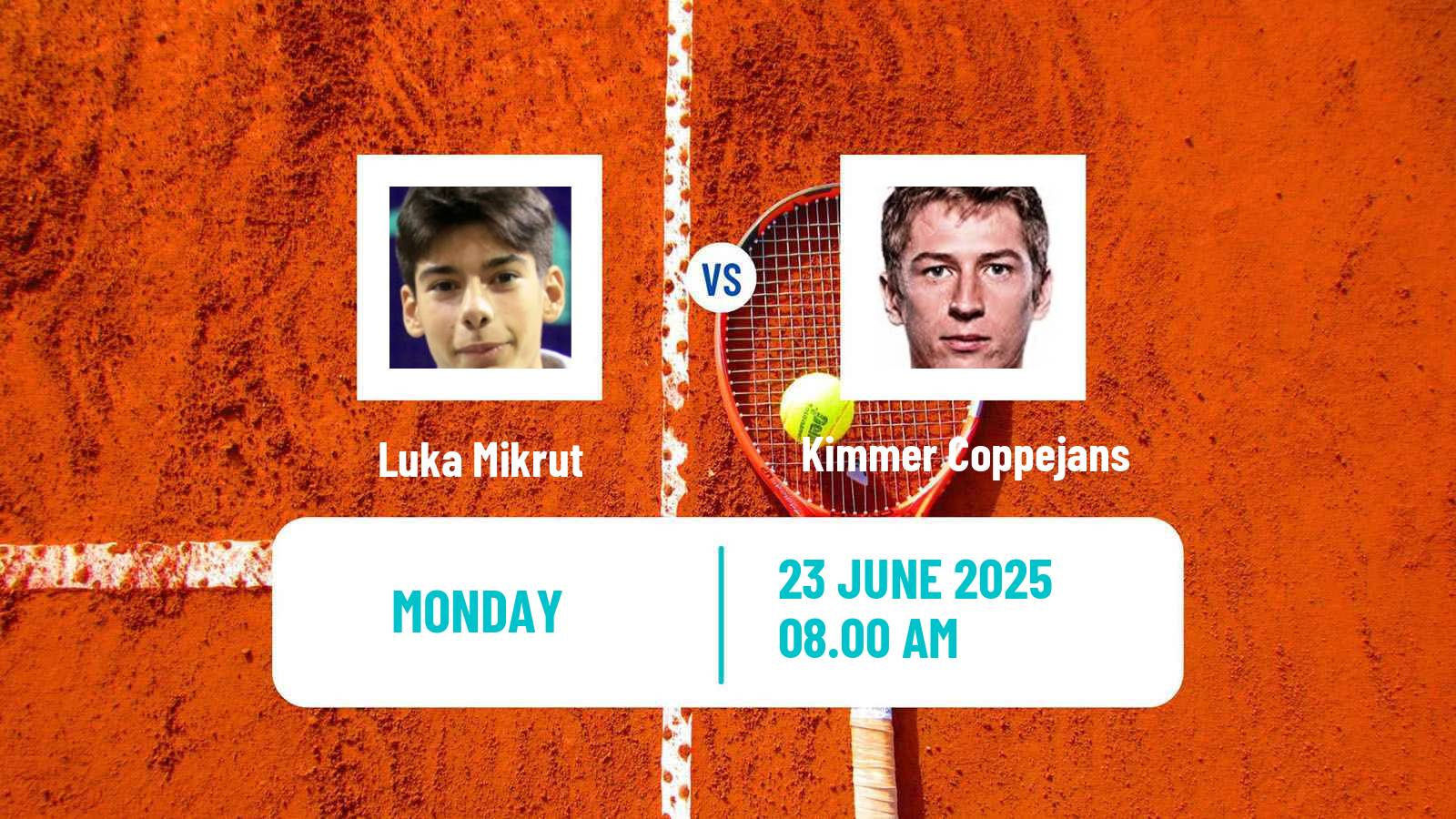 Tennis Milan Challenger Men Luka Mikrut - Kimmer Coppejans