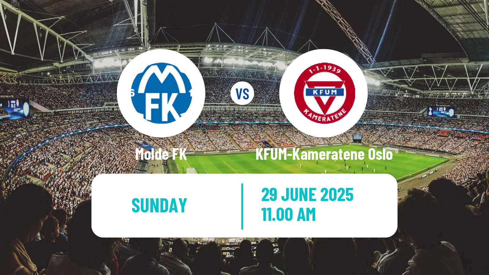 Soccer Norwegian Eliteserien Molde - KFUM-Kameratene Oslo