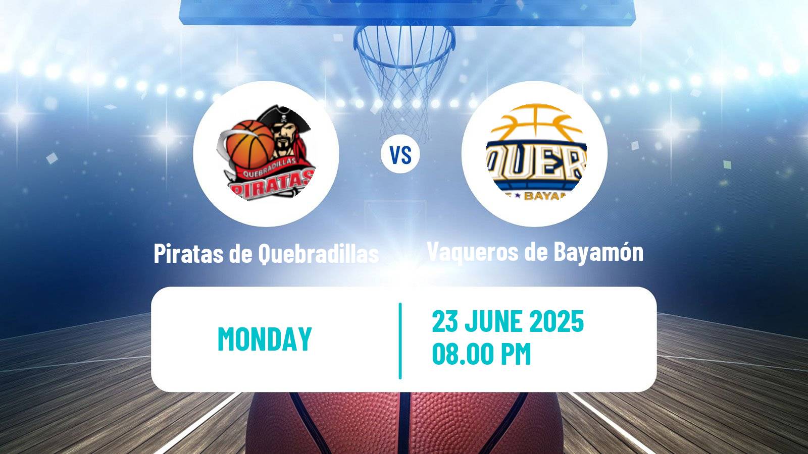 Basketball Puerto Rican BSN Piratas de Quebradillas - Vaqueros de Bayamón