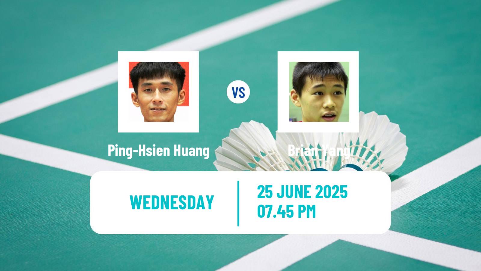 Badminton BWF World Tour Us Open Men Ping-Hsien Huang - Brian Yang