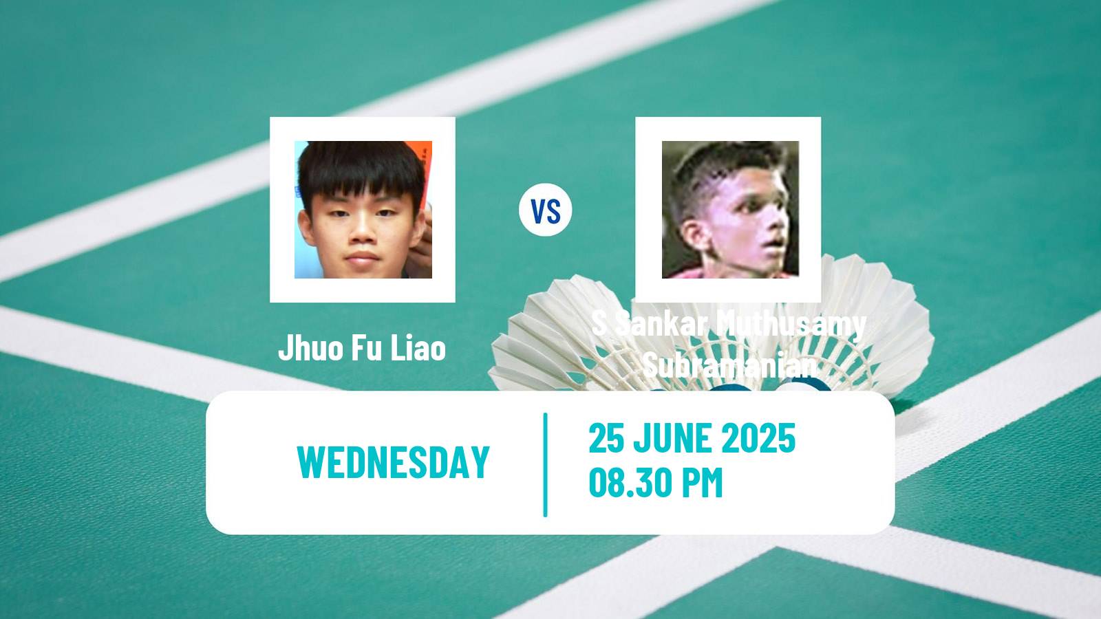 Badminton BWF World Tour Us Open Men Jhuo Fu Liao - S Sankar Muthusamy Subramanian