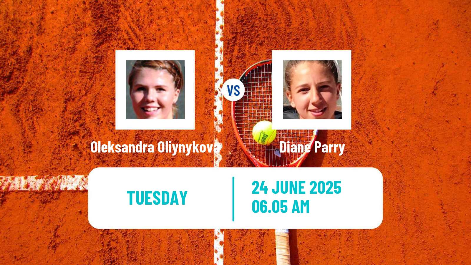 Tennis WTA Wimbledon Oleksandra Oliynykova - Diane Parry