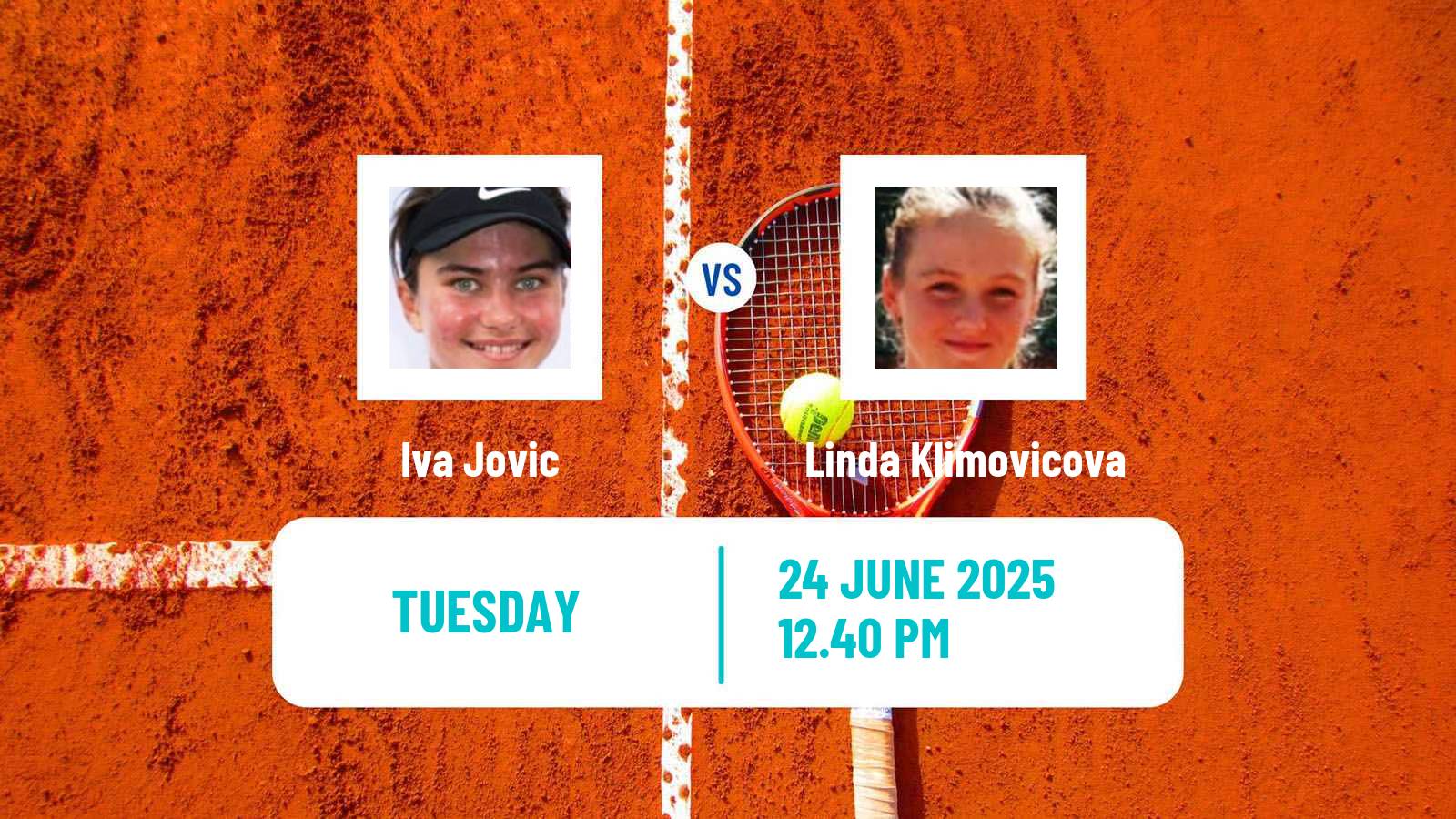 Tennis WTA Wimbledon Iva Jovic - Linda Klimovicova