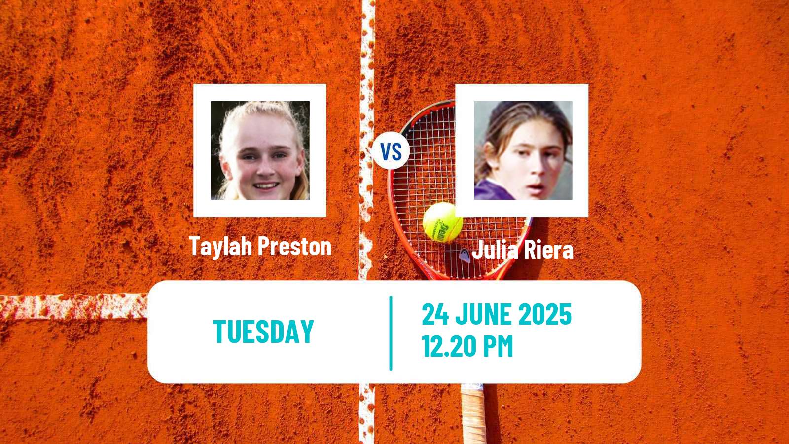 Tennis WTA Wimbledon Taylah Preston - Julia Riera