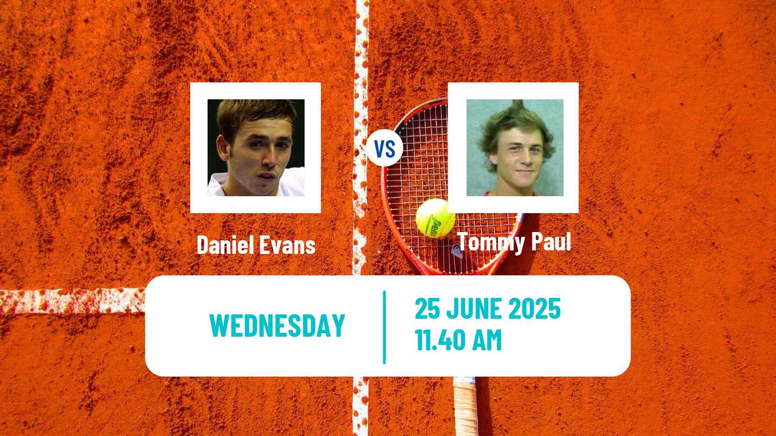 Tennis ATP Eastbourne Daniel Evans - Tommy Paul