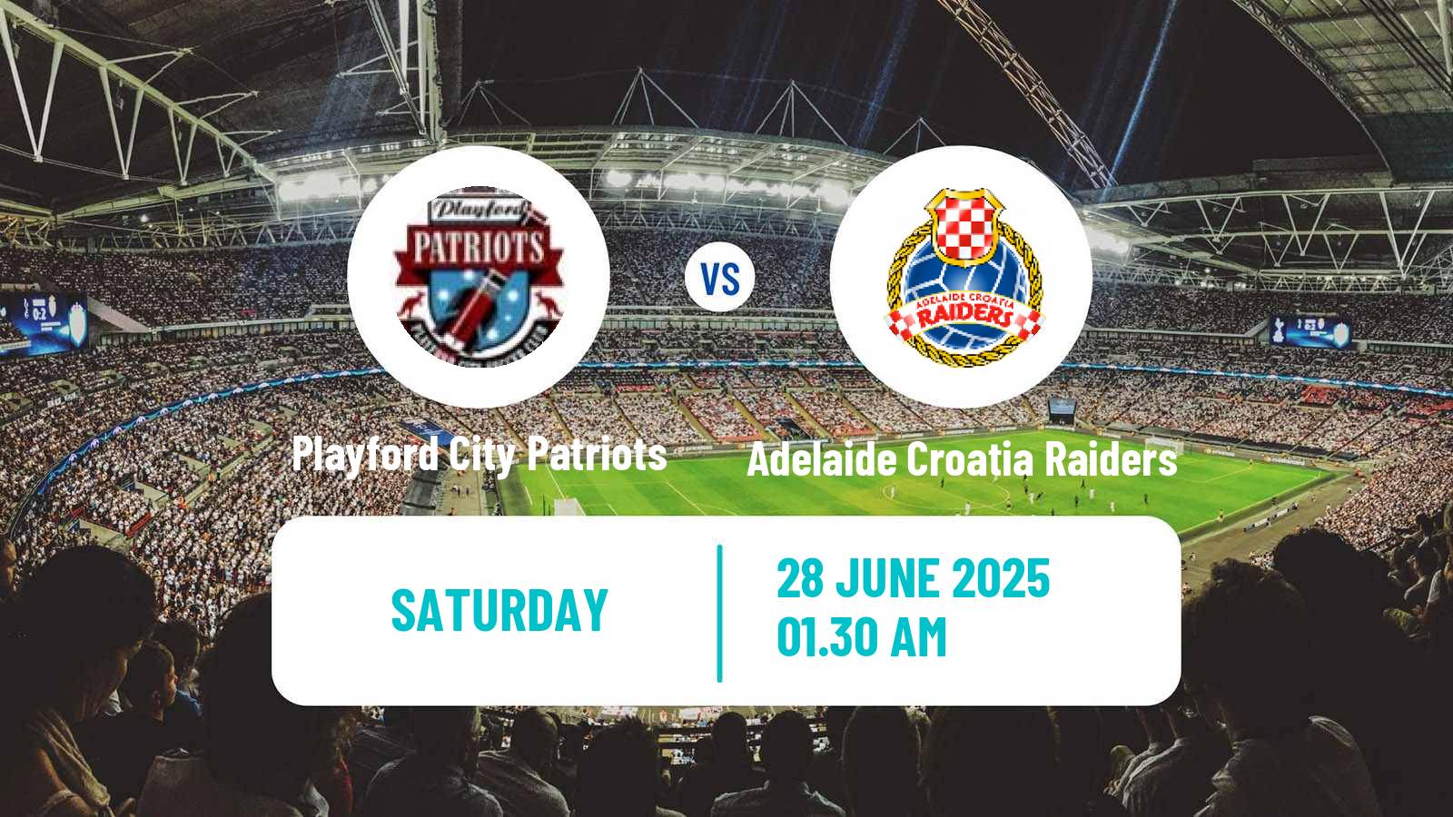 Soccer Australian NPL South Australian Playford City Patriots - Adelaide Croatia Raiders