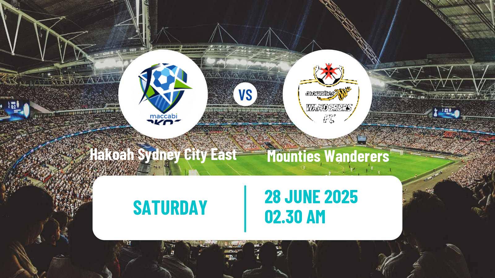 Soccer Australian NSW League One Hakoah Sydney City East - Mounties Wanderers