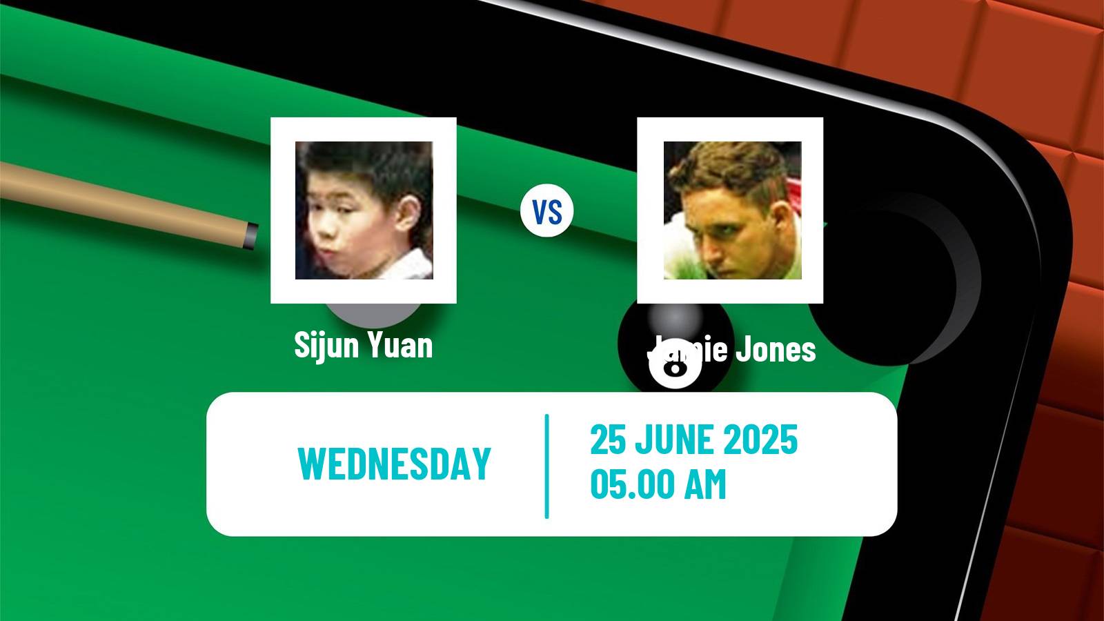 Snooker British Open Sijun Yuan - Jamie Jones