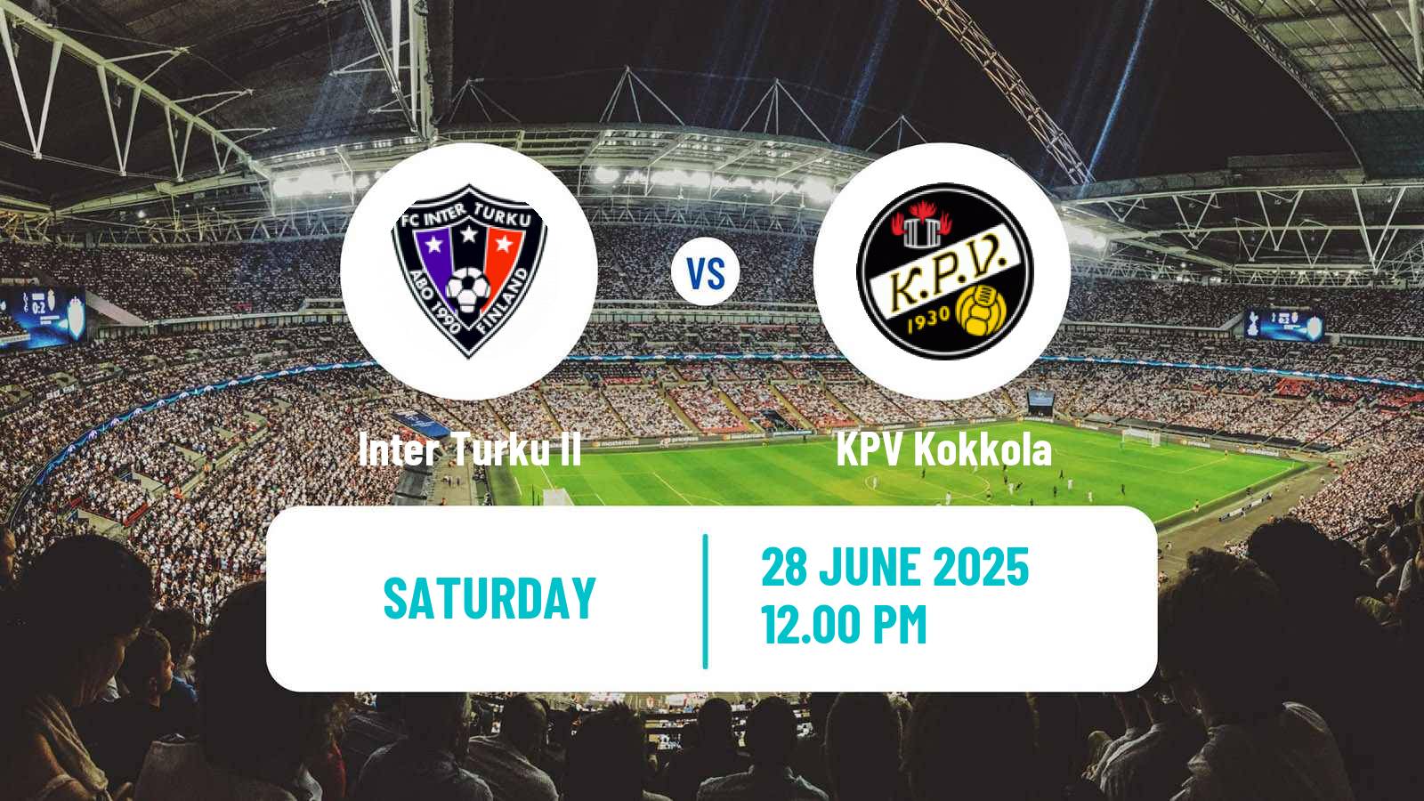 Soccer Finnish Ykkonen Inter Turku II - KPV Kokkola