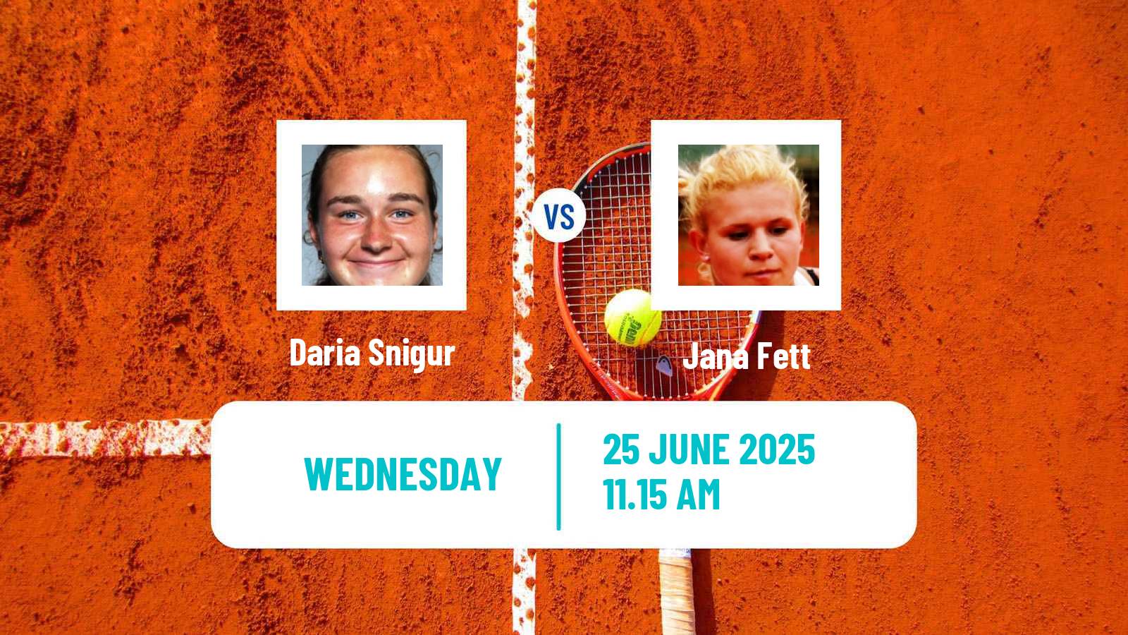Tennis WTA Wimbledon Daria Snigur - Jana Fett