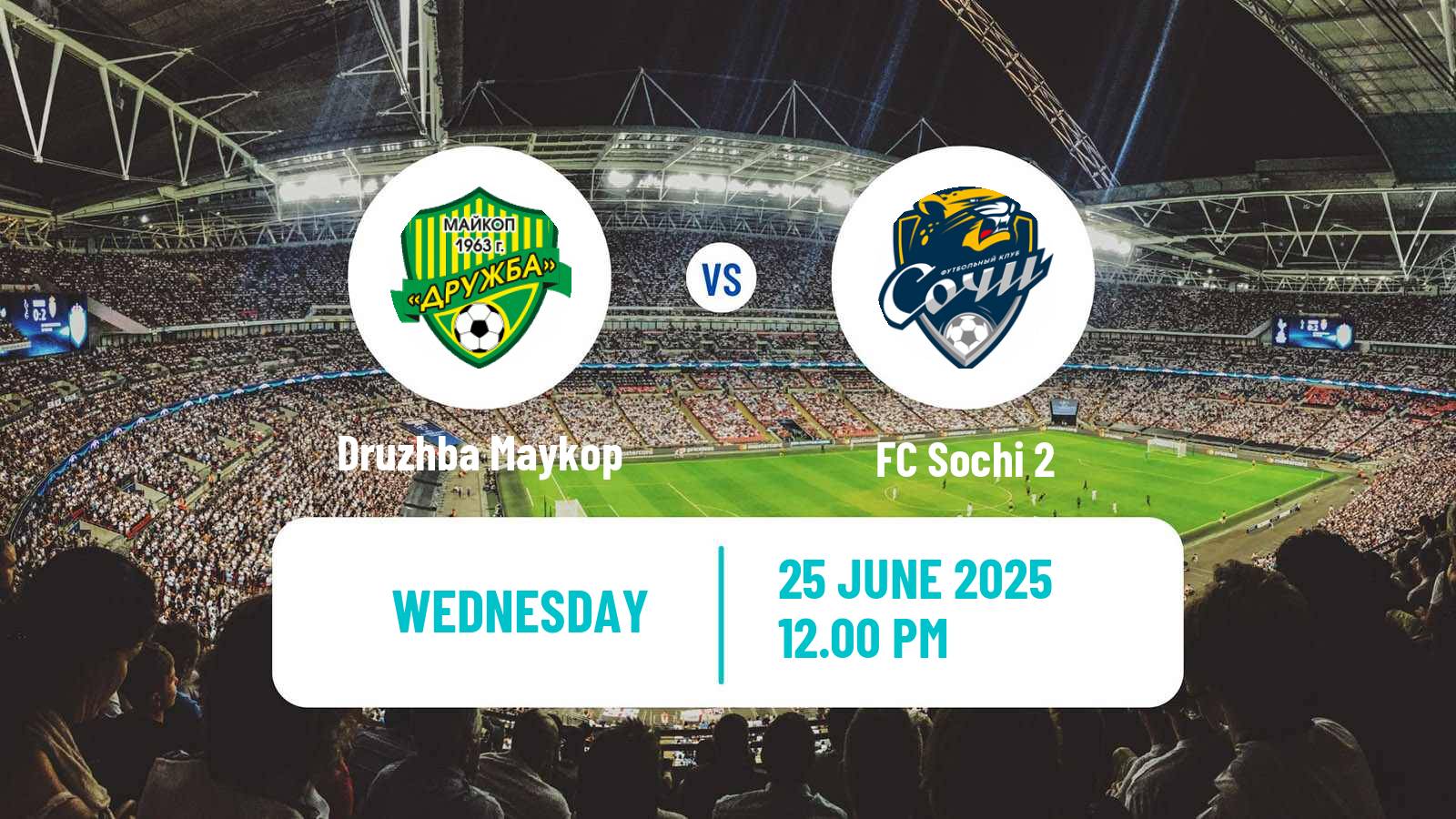Soccer FNL 2 Division B Group 1 Druzhba Maykop - Sochi 2