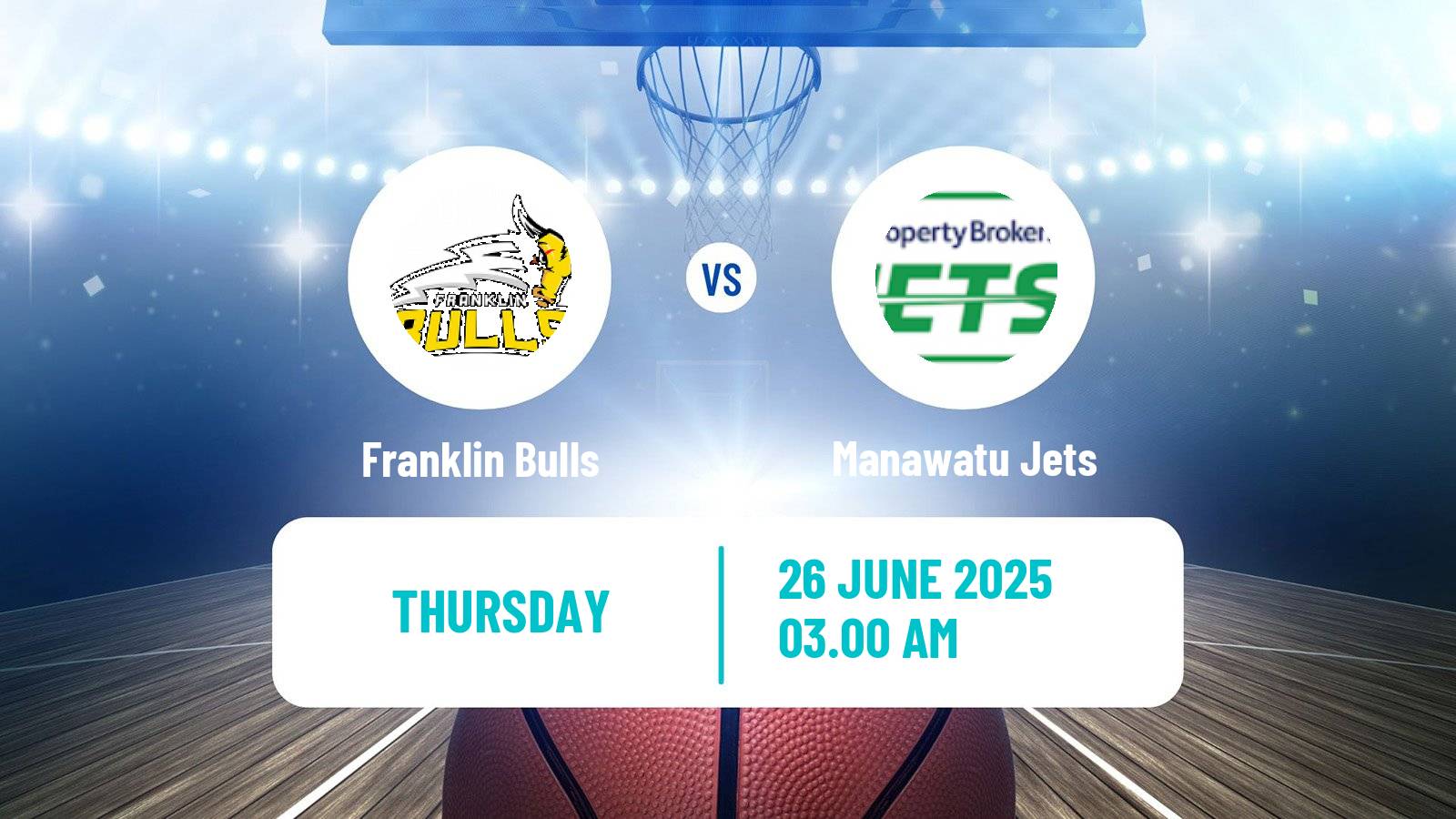 Basketball New Zealand NBL Franklin Bulls - Manawatu Jets