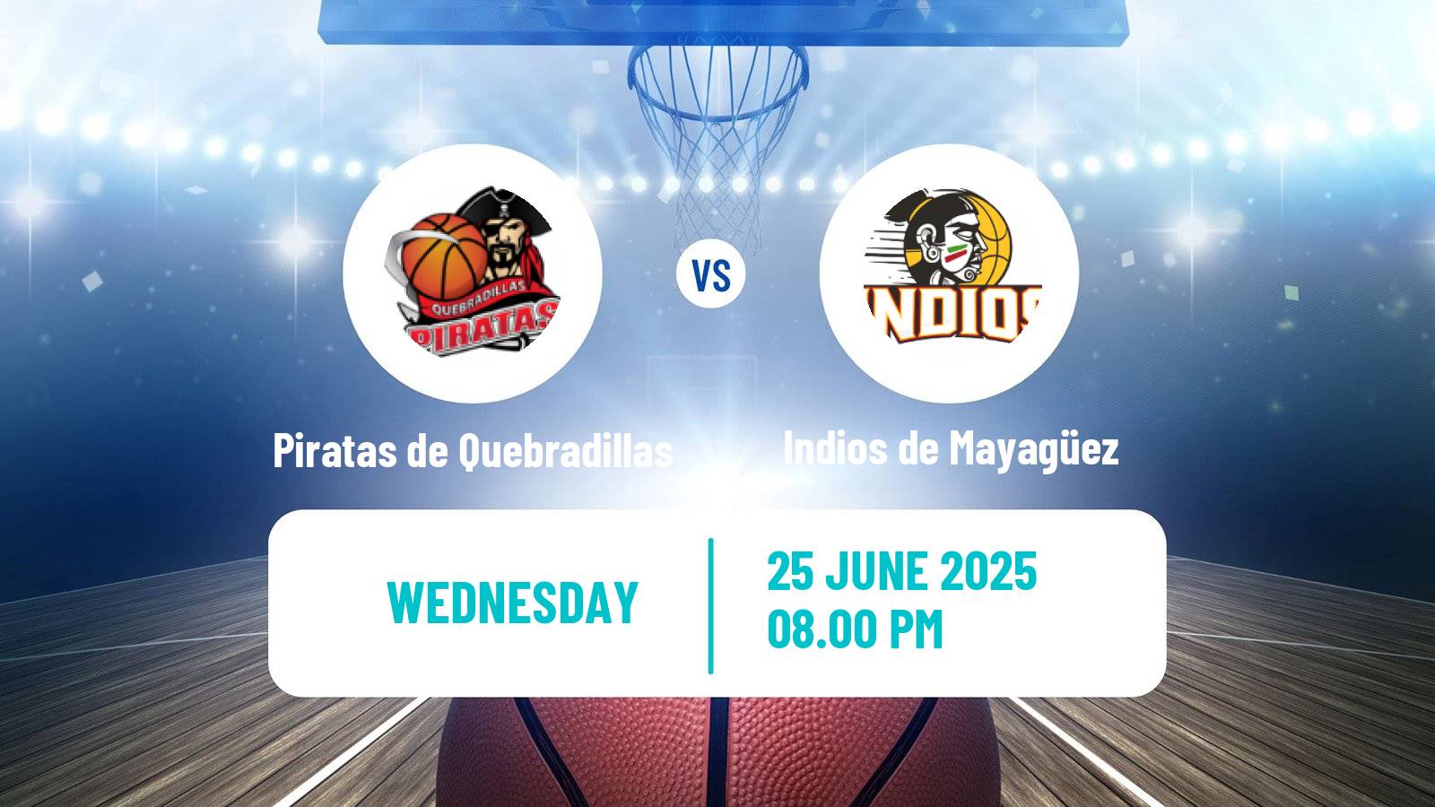 Basketball Puerto Rican BSN Piratas de Quebradillas - Indios de Mayagüez