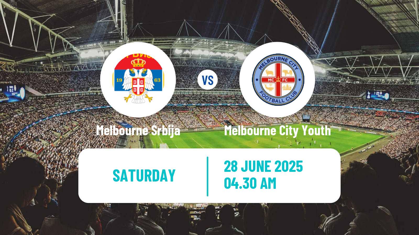 Soccer Australian Victoria Premier League Melbourne Srbija - Melbourne City Youth