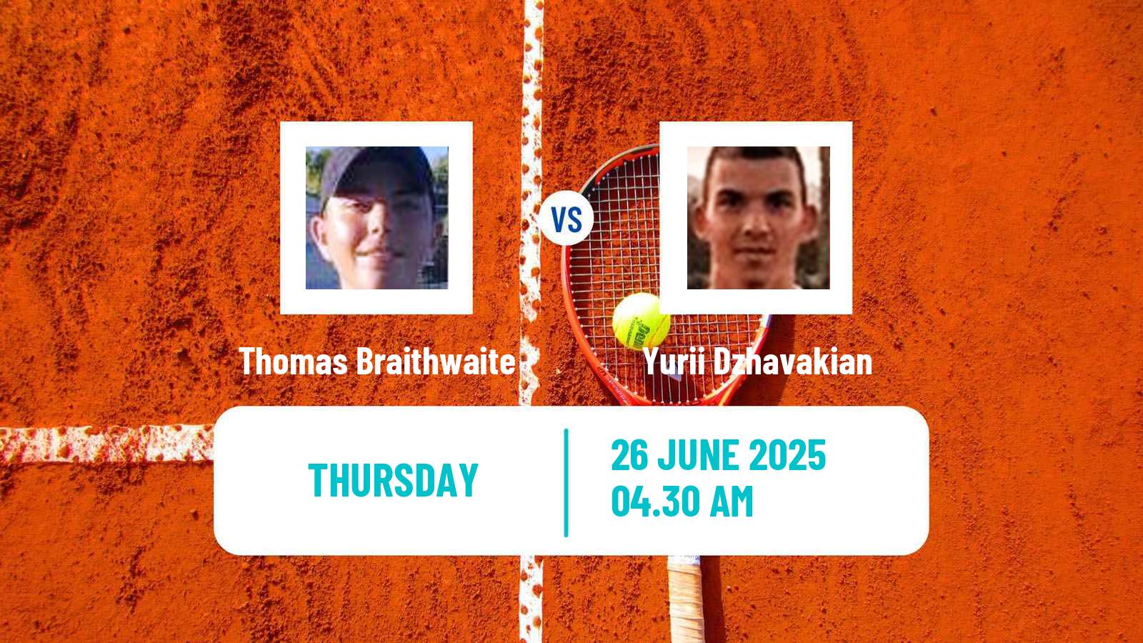 Tennis ITF M25 Monastir 4 Men Thomas Braithwaite - Yurii Dzhavakian