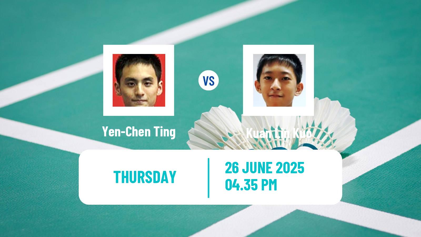 Badminton BWF World Tour Us Open Men Yen-Chen Ting - Kuan Lin Kuo